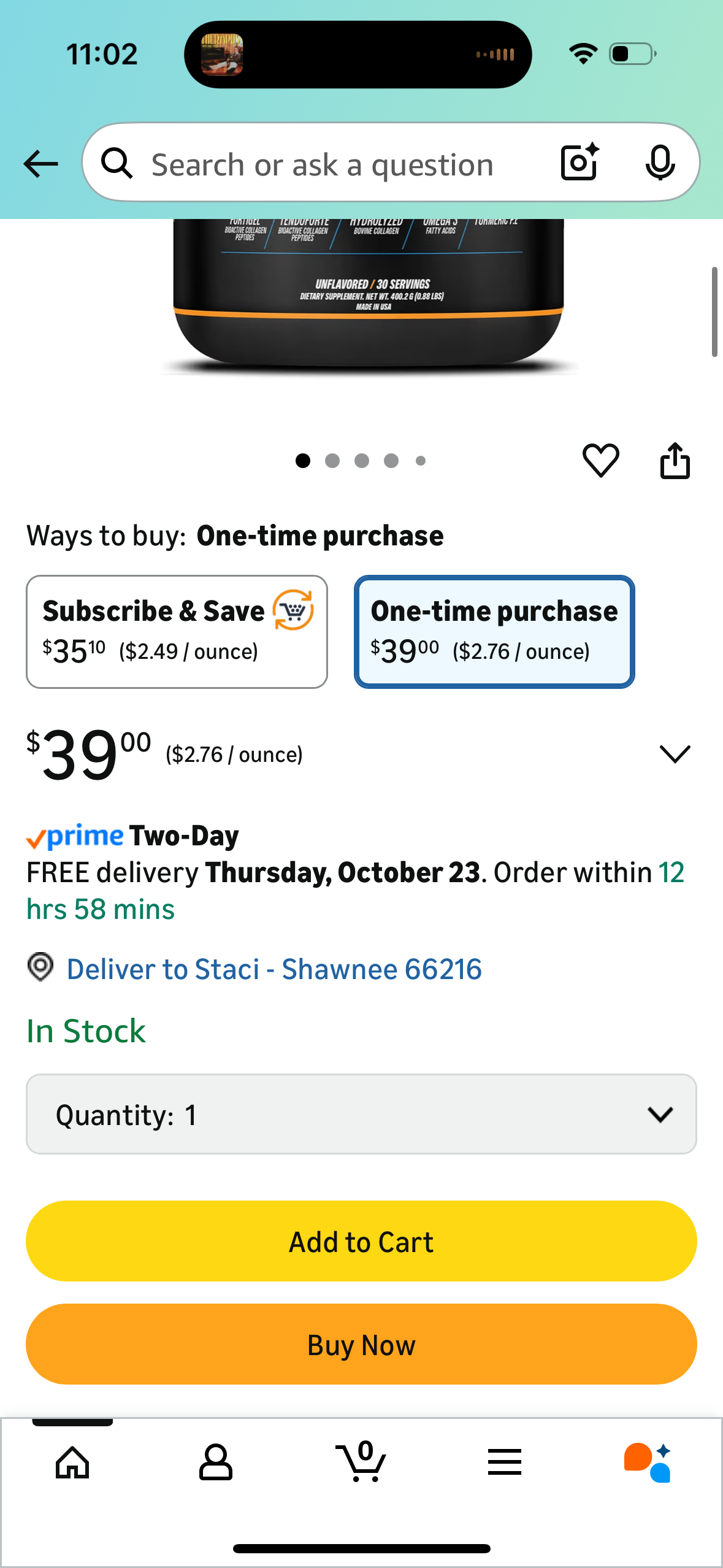 Collagen Powder Unflavored 400.2g – Truly Genius