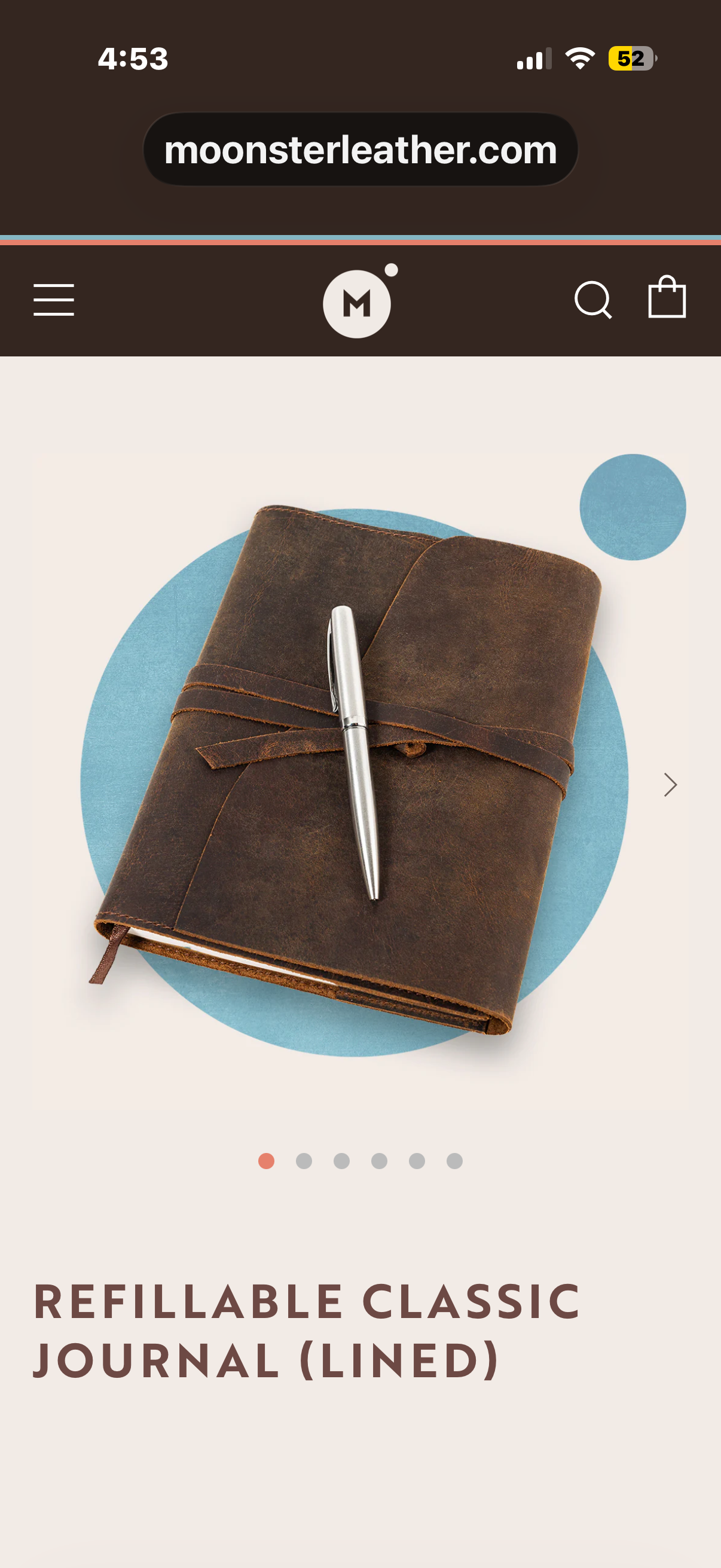 LEATHER REFILLABLE CLASSIC JOURNAL (LINED)