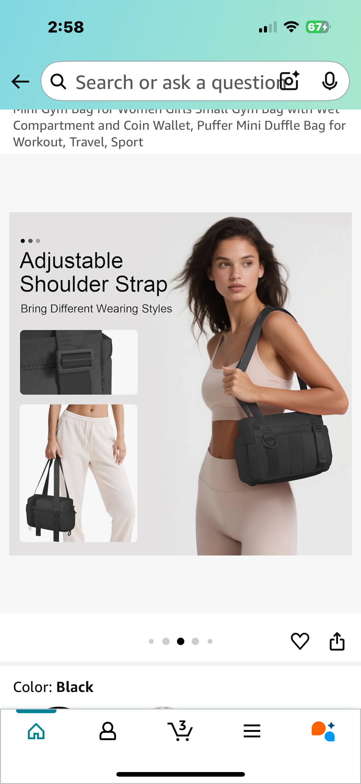 Mini Gym Bag for Women Girls Small Gym Bag with Wet Compartment and Coin Wallet, Puffer Mini Duffle Bag for Workout, Travel, Sport