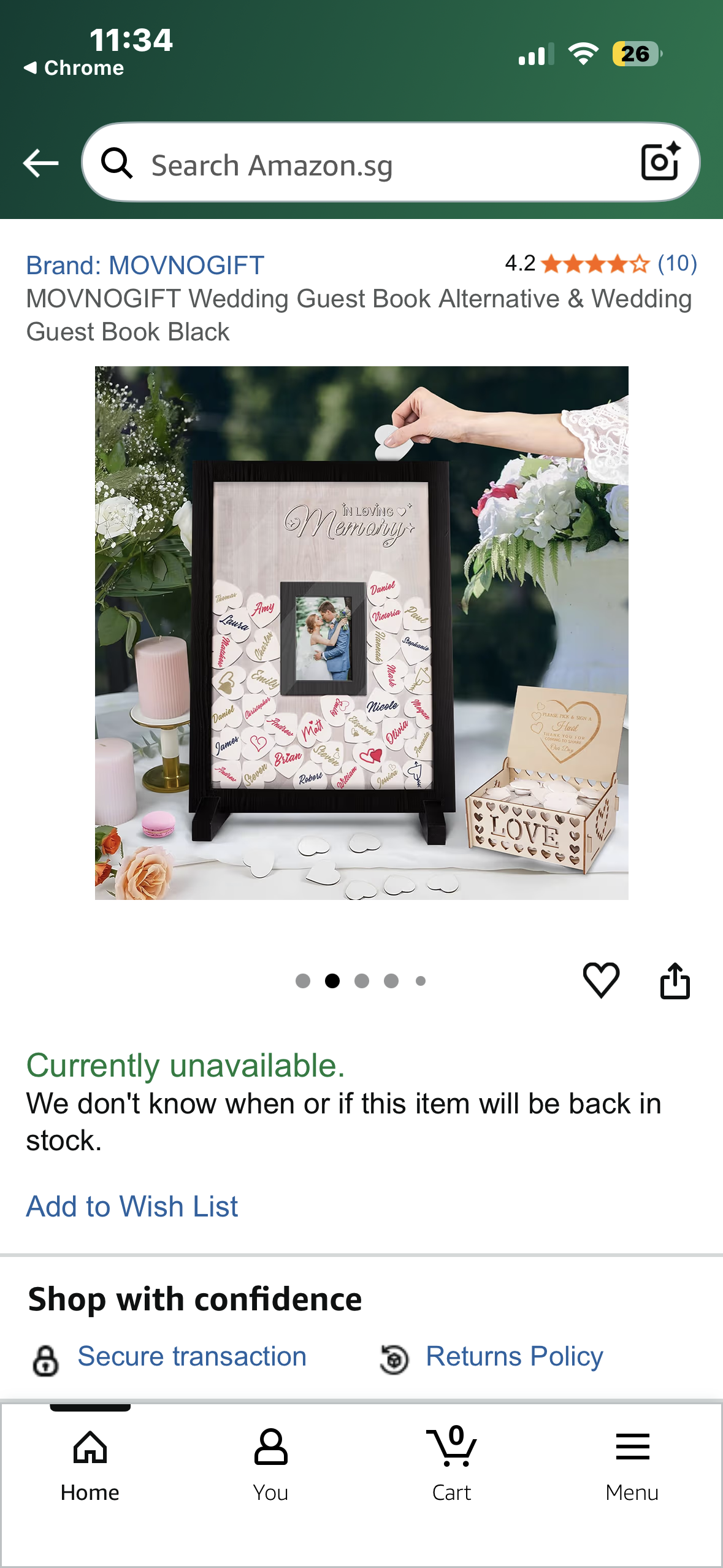 MOVNOGIFT Wedding Guest Book Alternative & Wedding Guest Book Black