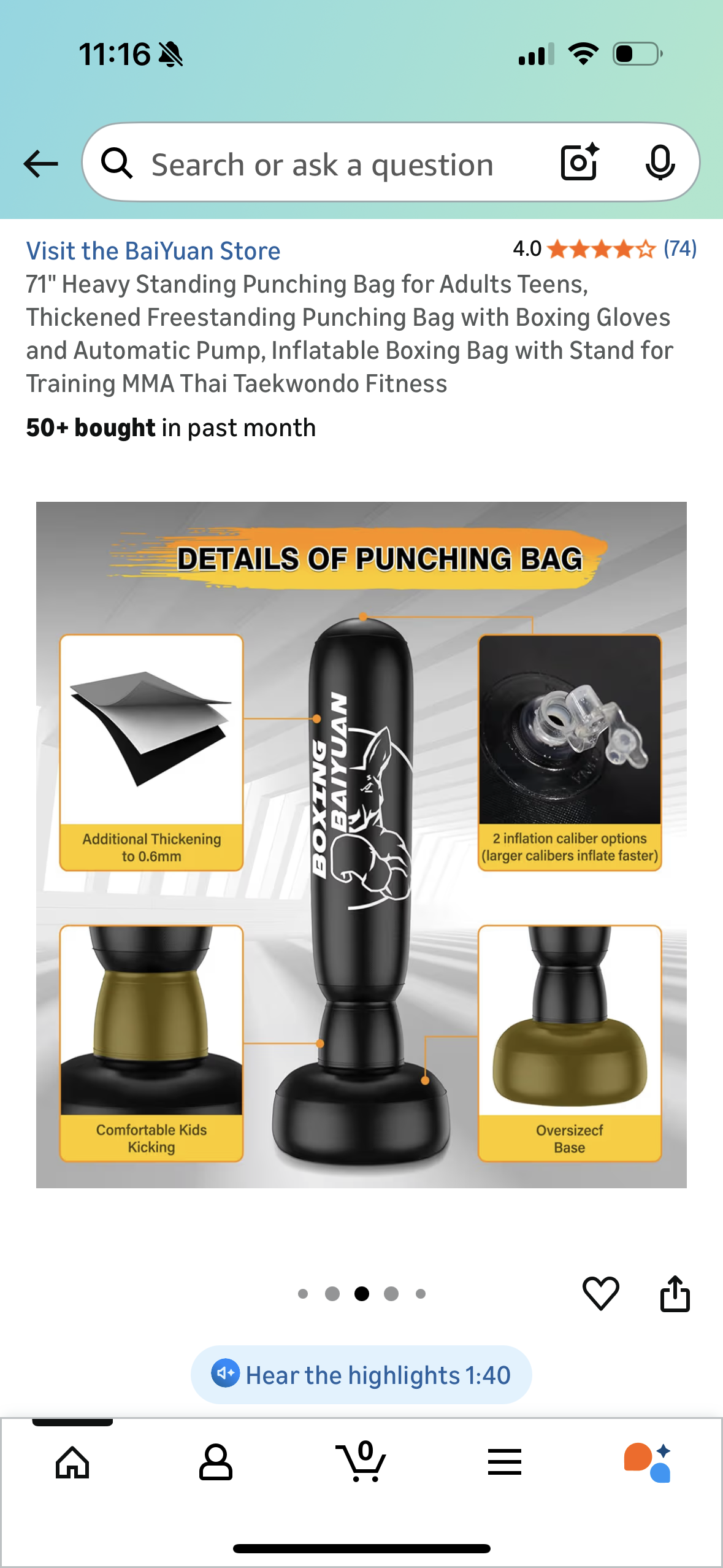 71" Heavy Standing Punching Bag for Adults Teens, Thickened Freestanding Punching Bag with Boxing Gloves and Automatic Pump, Inflatable Boxing Bag with Stand for Training MMA Thai Taekwondo Fitness