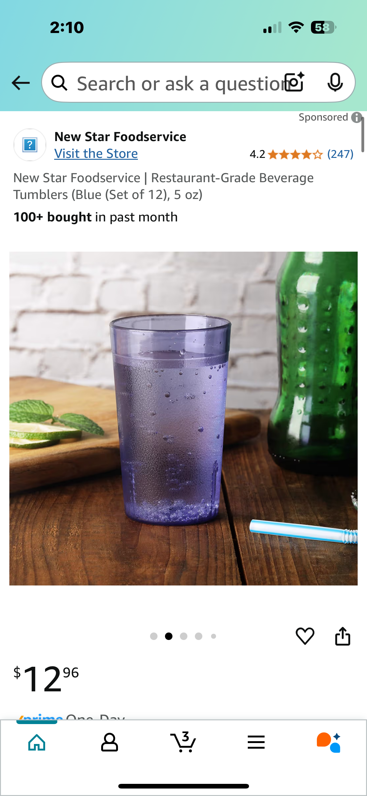 New Star Foodservice | Restaurant-Grade Beverage Tumblers (Blue (Set of 12), 5 oz