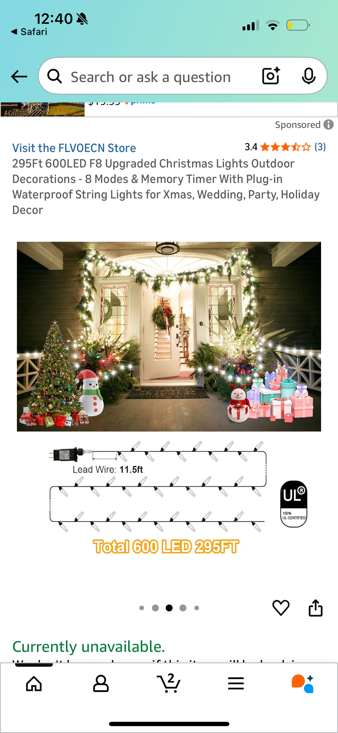 295Ft 600LED F8 Upgraded Christmas Lights Outdoor Decorations - 8 Modes & Memory Timer With Plug-in Waterproof String Lights for Xmas, Wedding, Party, Holiday Decor