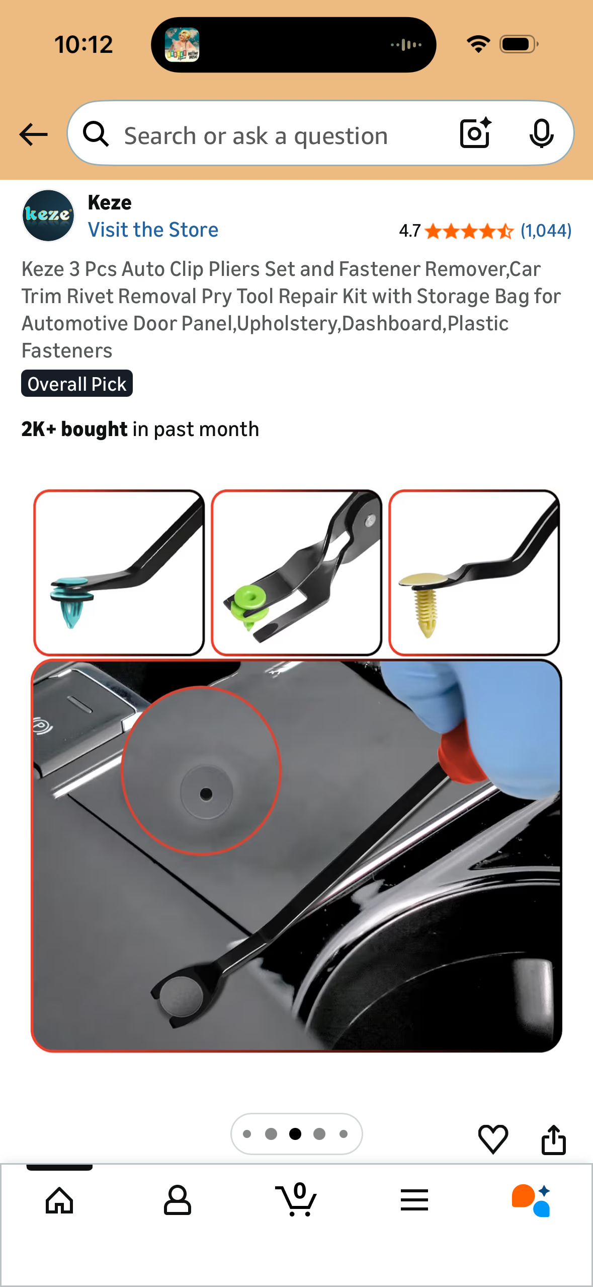 Keze 3 Pcs Auto Clip Pliers Set and Fastener Remover,Car Trim Rivet Removal Pry Tool Repair Kit with Storage Bag for Automotive Door Panel, Upholstery, Dashboard, Plastic Fasteners