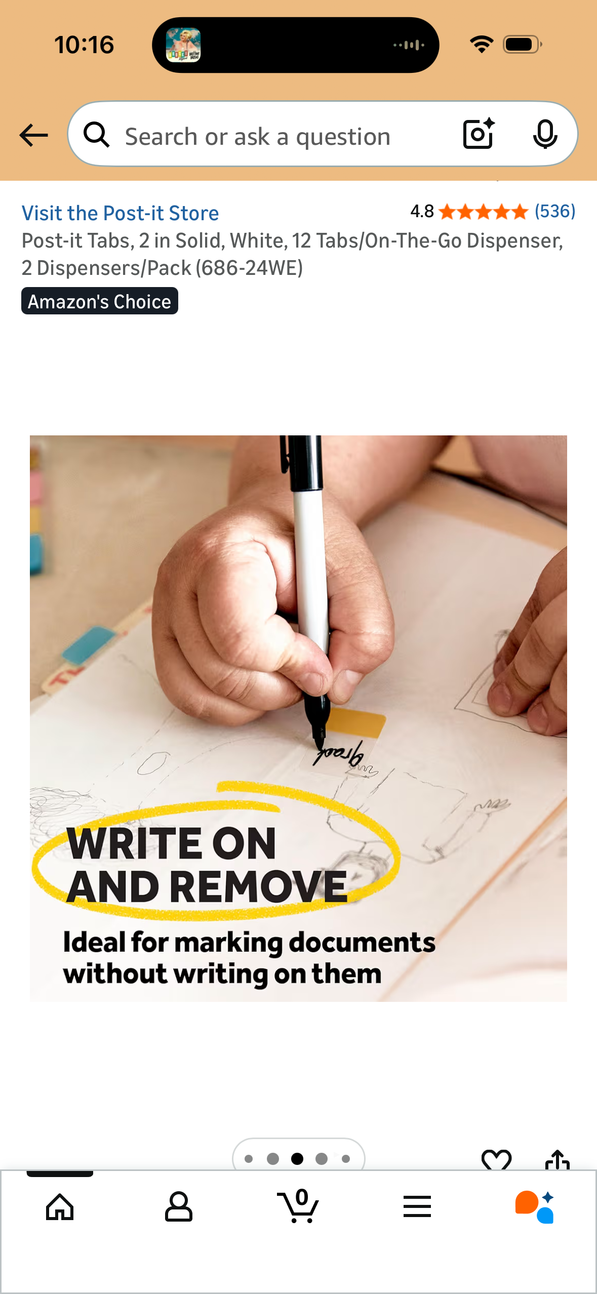 ‼️2 for $4‼️ Post-it Tabs, 2 in Solid, White, 12 Tabs/On-The-Go Dispenser, 2 Dispensers/Pack