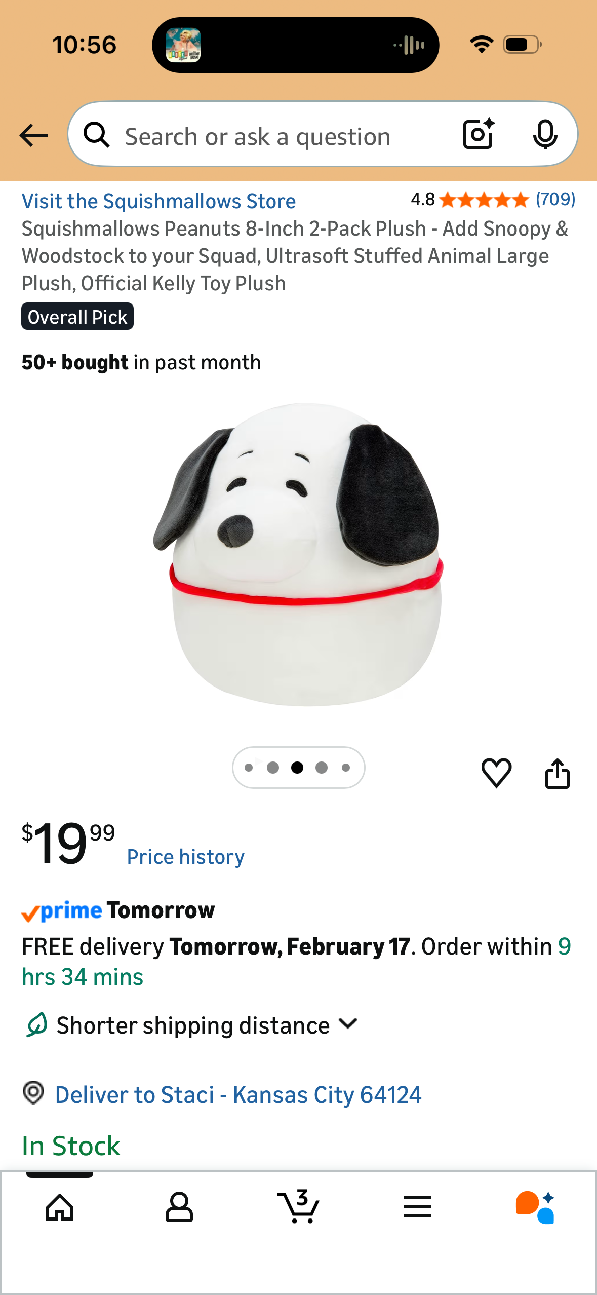 Squishmallows Peanuts 8-Inch 2-Pack Plush - Add Snoopy & Woodstock to your Squad, Ultrasoft Stuffed Animal Large Plush, Official Kelly Toy Plush