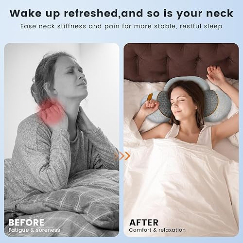 Pillow Massage Neck Hump, New Ergonomic 3-in-1 Neck Massager, Pillow Traction Massager, Memory Foam with Heating and Traction for Shoulder Pain, Deep Tissue Pain Relief (Black)