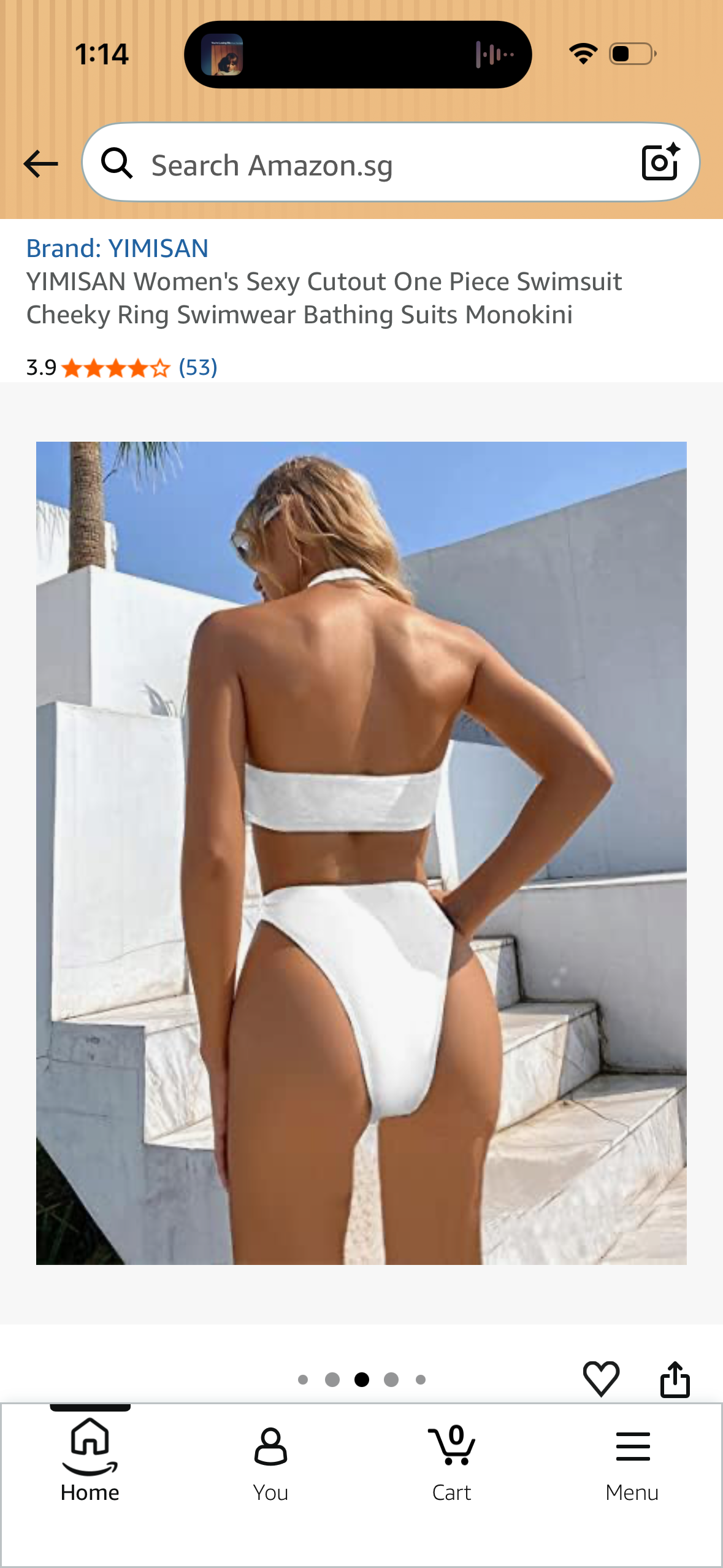 YIMISAN Women's Sexy Cutout One Piece Swimsuit Cheeky Ring Swimwear Bathing Suits Monokini (Size X-Large)