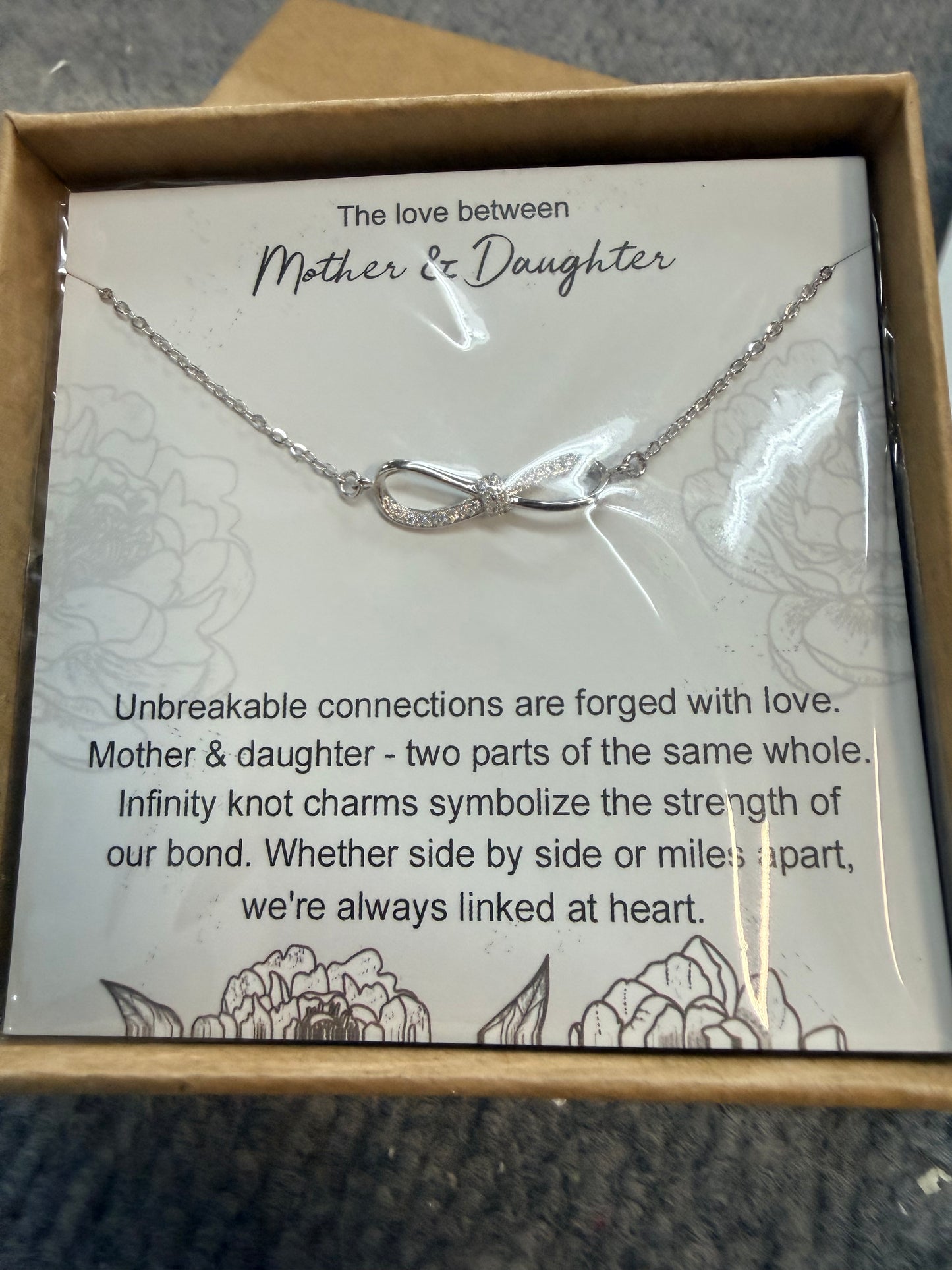 Mother & Daughter Silver Necklace