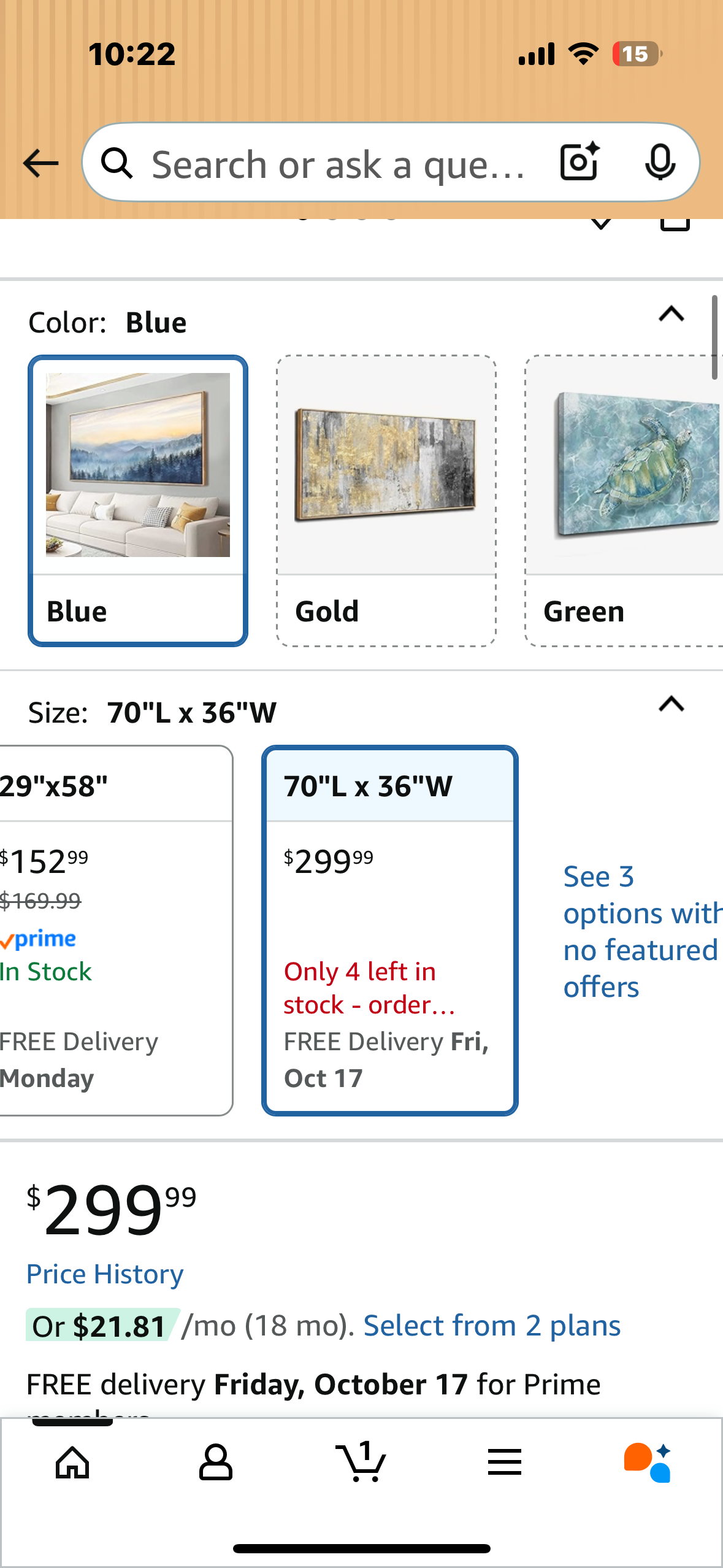 YJYart 70” x 36” Mountain Canvas Wall Art, Nature Wall Painting, Artwork for Home or Office (L1033)
