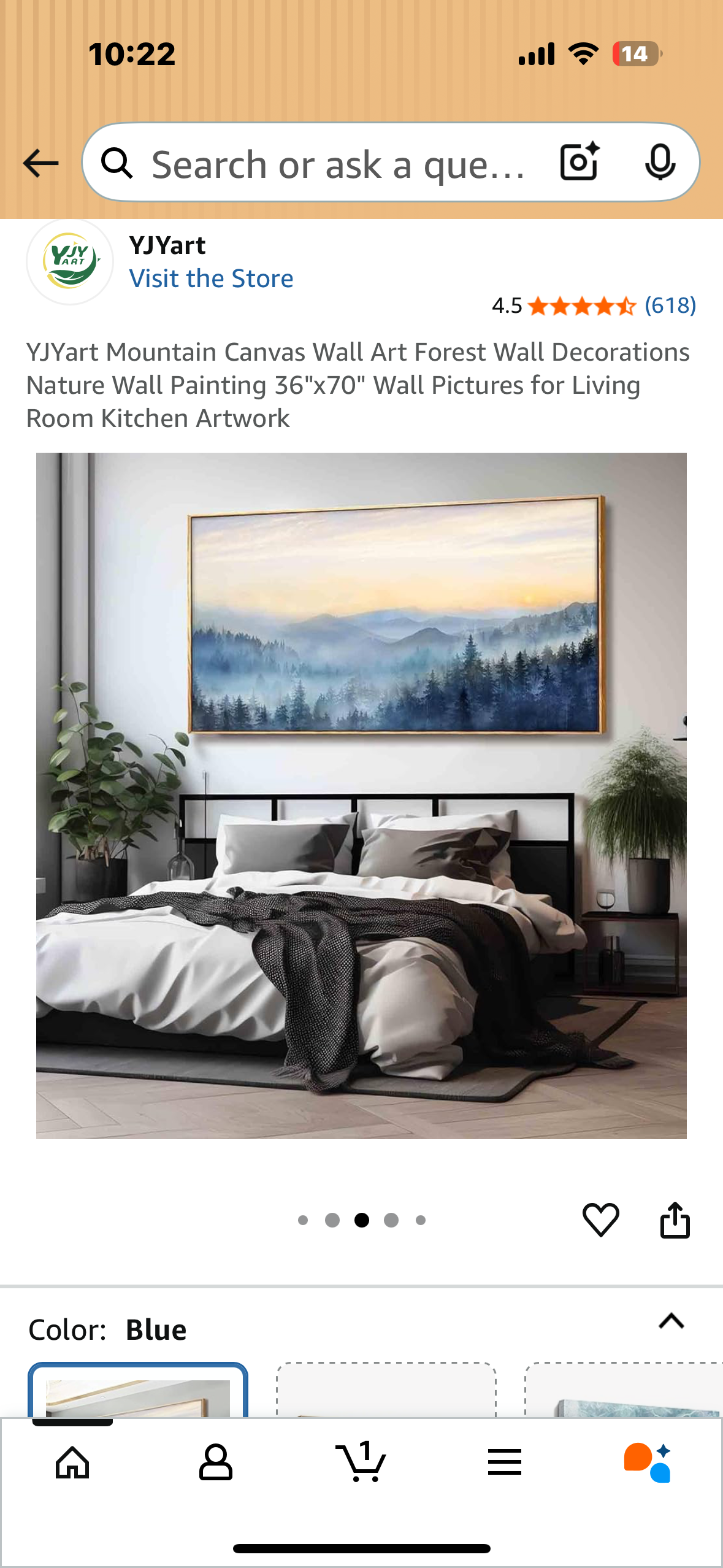 YJYart 70” x 36” Mountain Canvas Wall Art, Nature Wall Painting, Artwork for Home or Office (L1033)