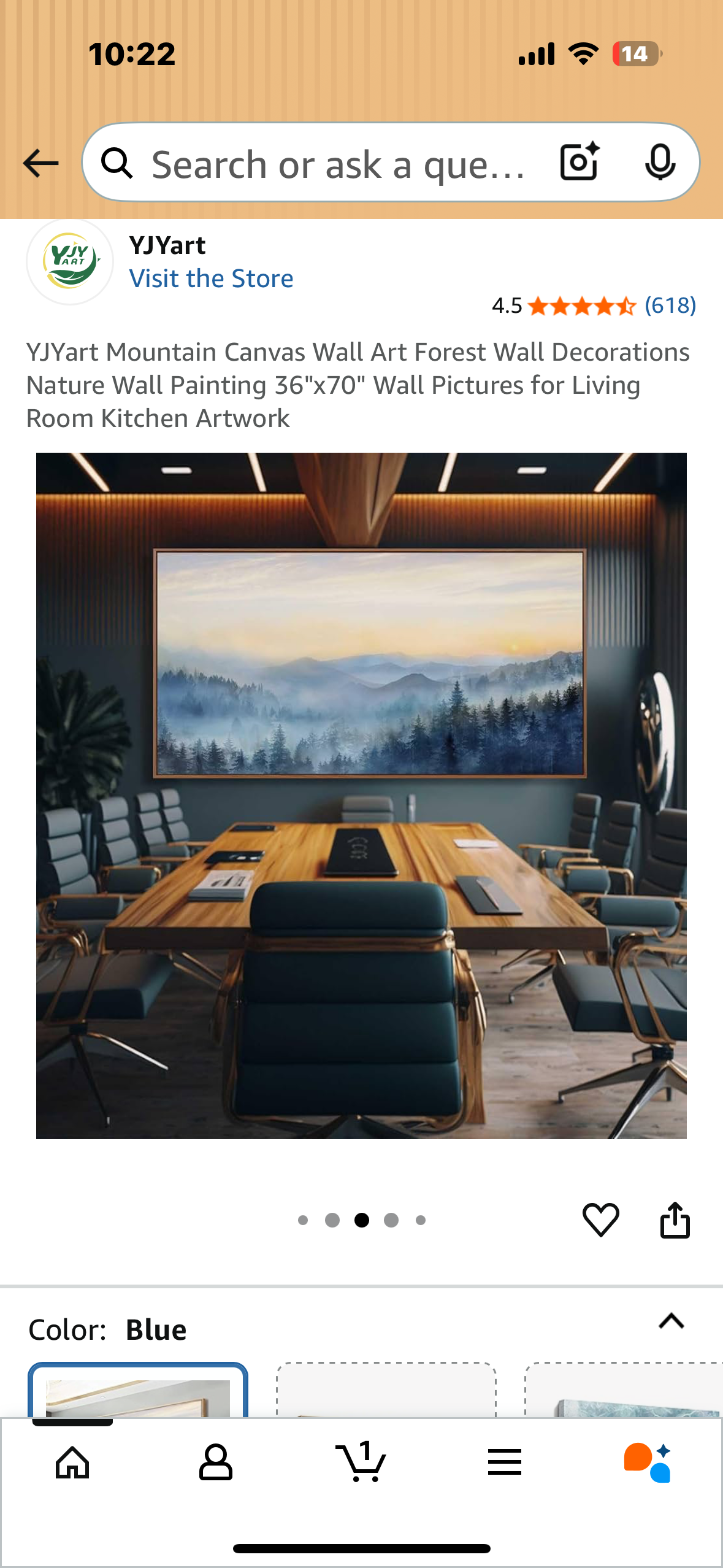 YJYart 70” x 36” Mountain Canvas Wall Art, Nature Wall Painting, Artwork for Home or Office (L1033)