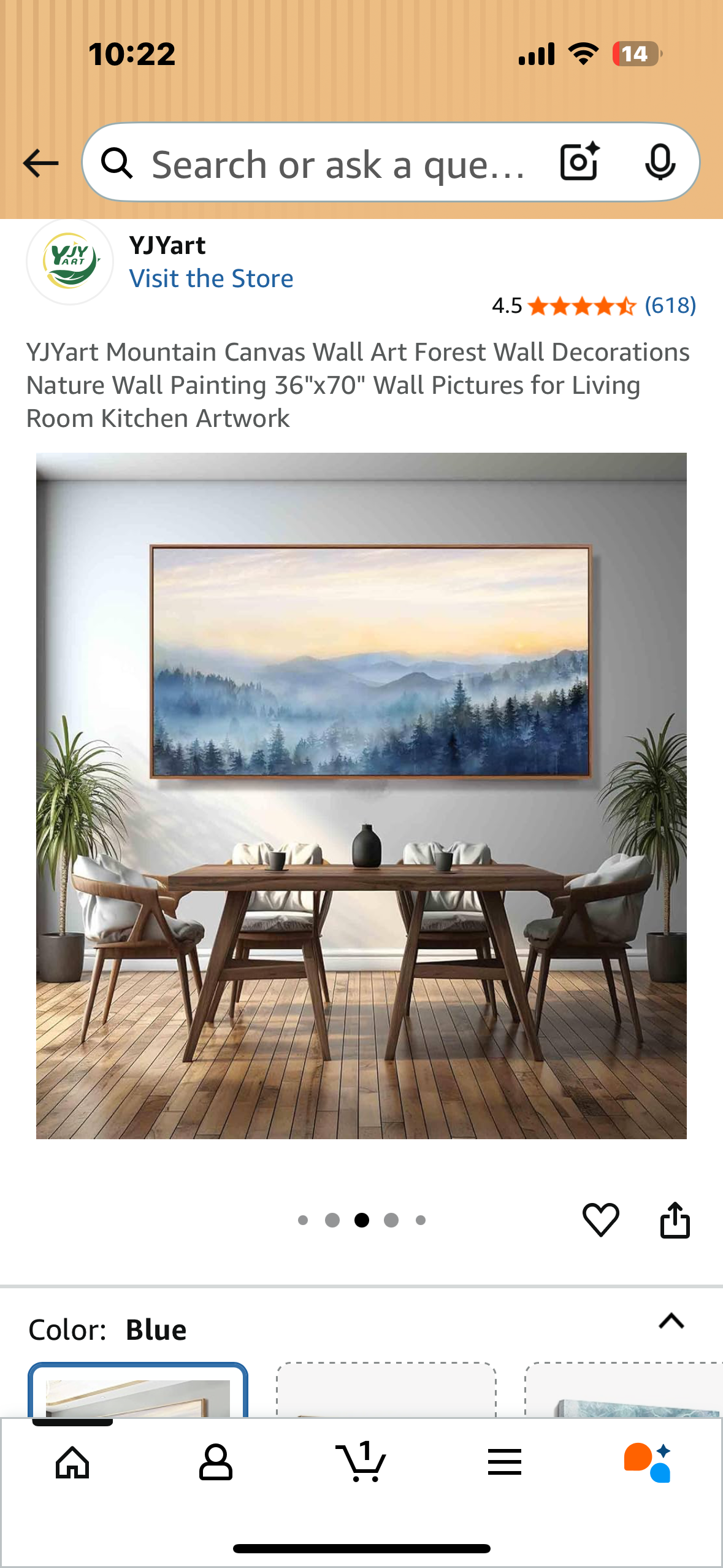 YJYart 70” x 36” Mountain Canvas Wall Art, Nature Wall Painting, Artwork for Home or Office (L1033)