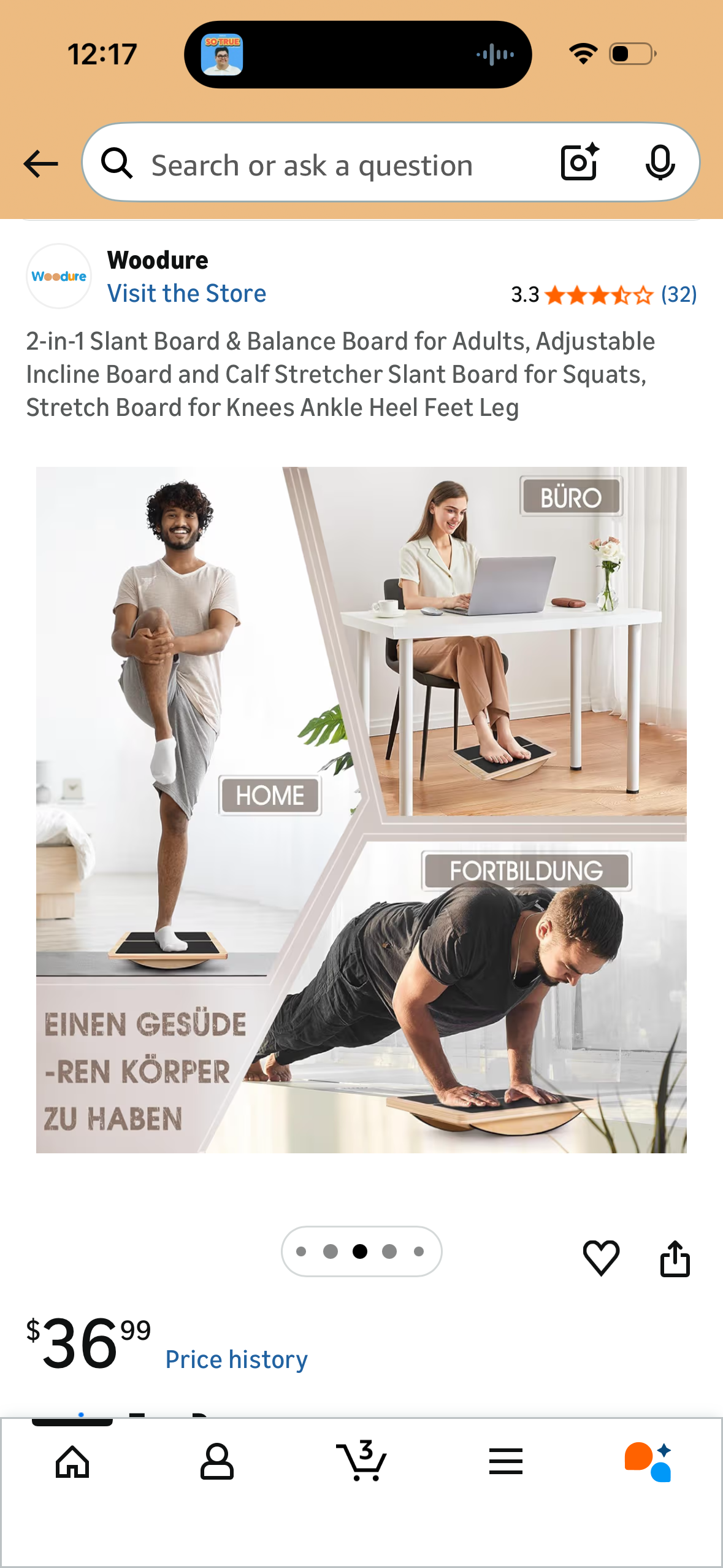 2-in-1 Slant Board & Balance Board for Adults, Adjustable Incline Board and Calf Stretcher Slant Board for Squats, Stretch Board for Knees Ankle Heel Feet Leg