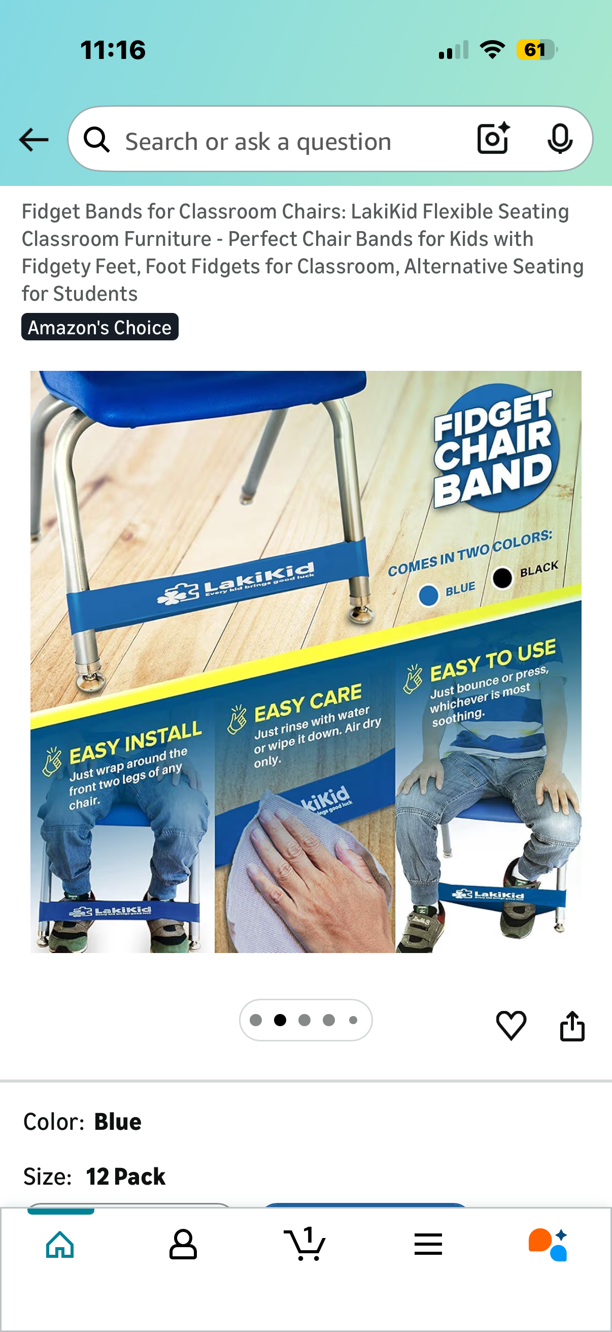 Fidget Bands for Classroom Chairs: LakiKid Flexible Seating Classroom Furniture - Perfect Chair Bands for Kids with Fidgety Feet, Foot Fidgets for Classroom, Alternative Seating for Students