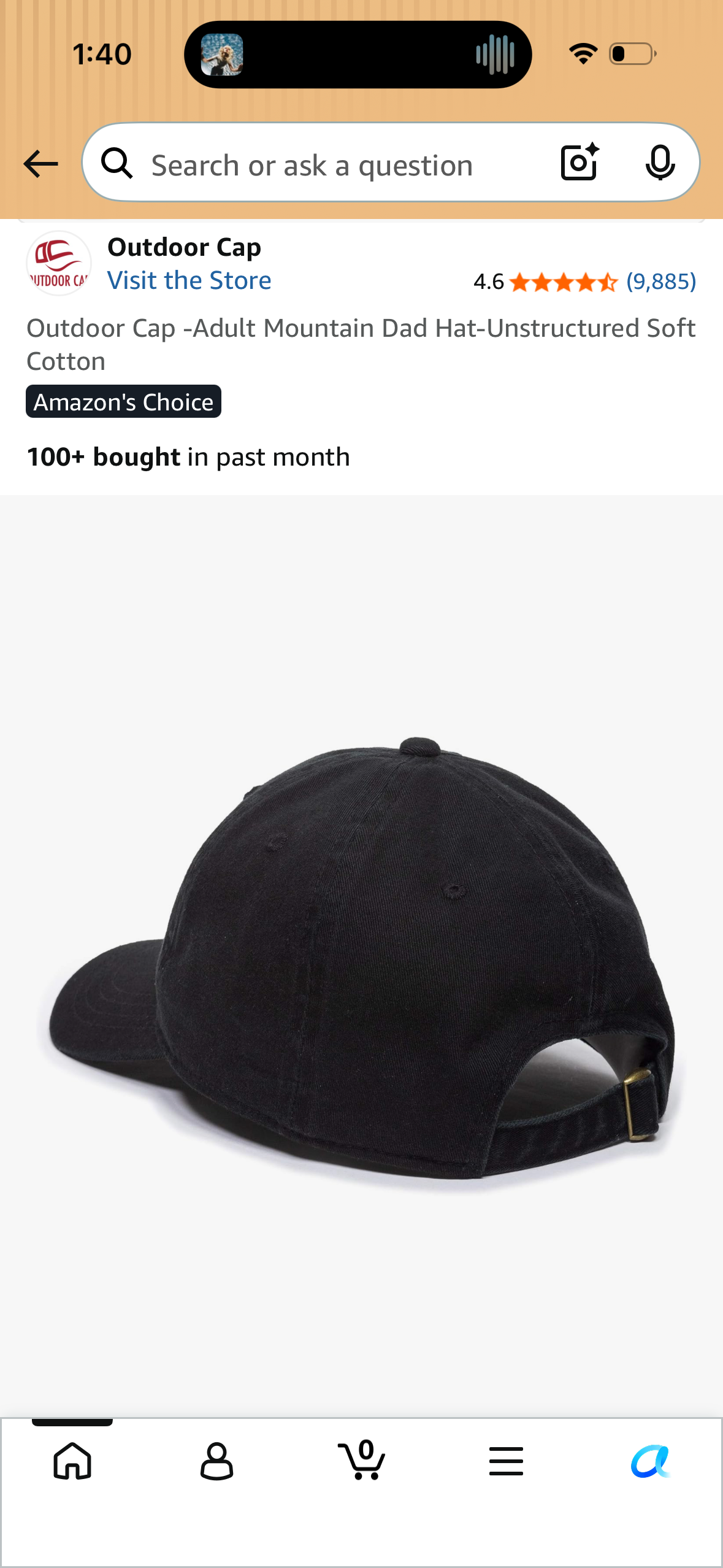 Outdoor Cap -Adult Mountain Dad Hat-Unstructured Soft Cotton