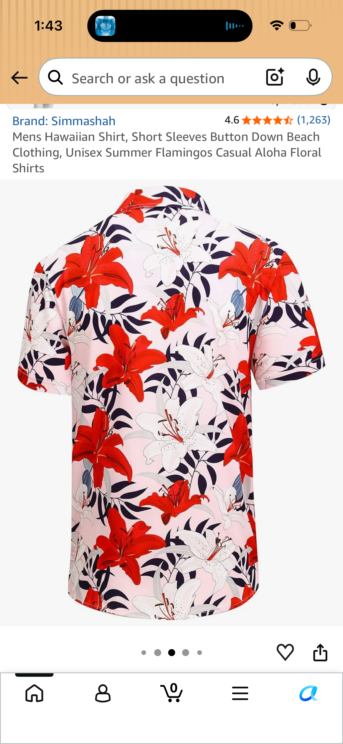 Mens Hawaiian Shirt, Short Sleeves Button Down Beach Clothing, Unisex Summer Flamingos Casual Aloha Floral Shirts (Size 3X-Large)