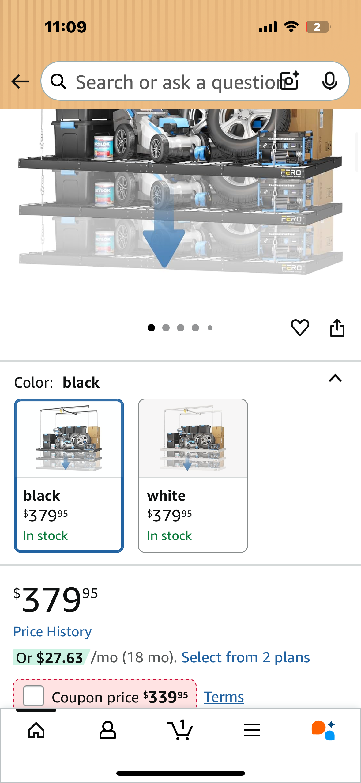 Overhead Garage Storage Rack – 4x8 FT Garage Ceiling Storage Racks with Safety Lock, Heavy-Duty Ceiling Mounted Lift System and Storage Organizer, Ideal for Maximizing Overhead Space, 325 lbs Capacity (G871)