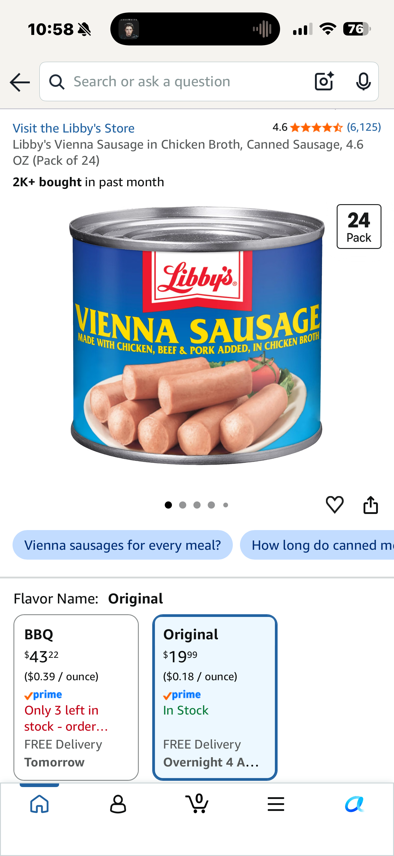 Noon DoorBuster - 24-Pack Libby's Vienna Sausages (Expire 2027)