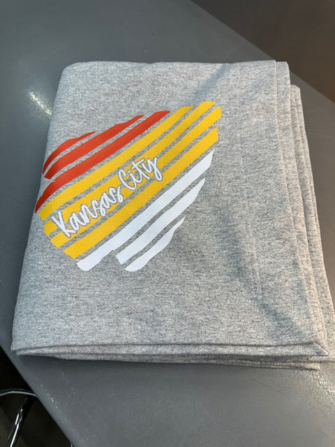 Kansas City Sweatshirt Material Throw Blanket 50" x 60"