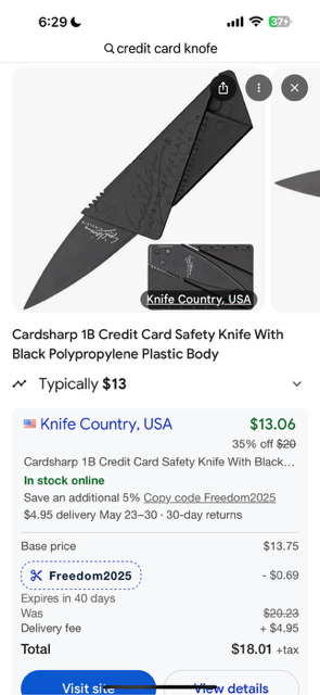 Credit Card Knife