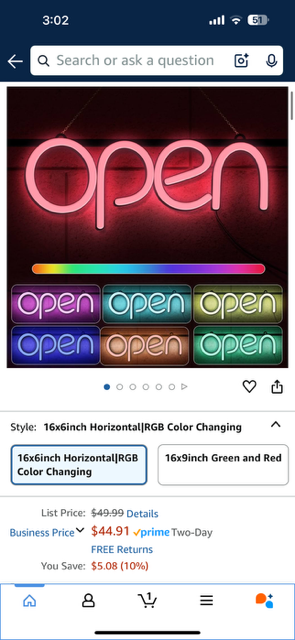 Open Neon Sign