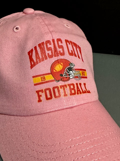 Kansas City Football - Unstructured Adult Baseball Cap Hat (Pink)