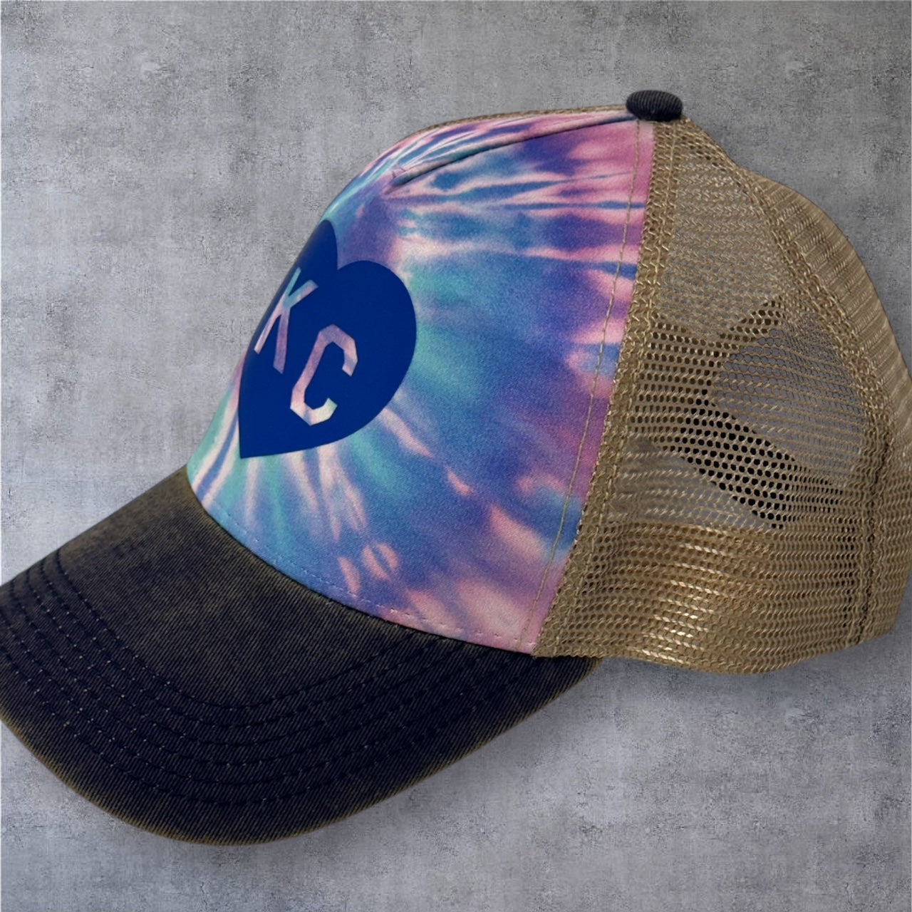 Tie-Dye KC Heart Soft Trucker Hat