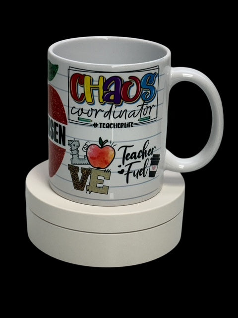 Personalized Red Apple Custom Teacher Coffee Mug (11-Ounce)
