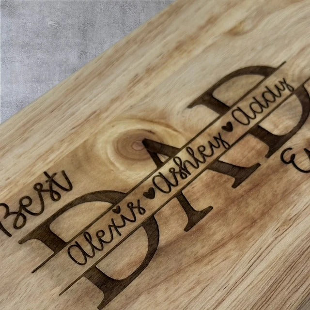 Personalized Best Dad Ever Wood Cutting/Charcuterie Board 13" x 5.5"