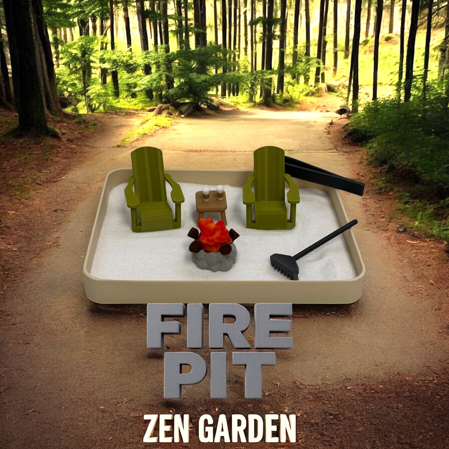 Mini Firepit Zen Garden | Mindful Decor for Home or Office