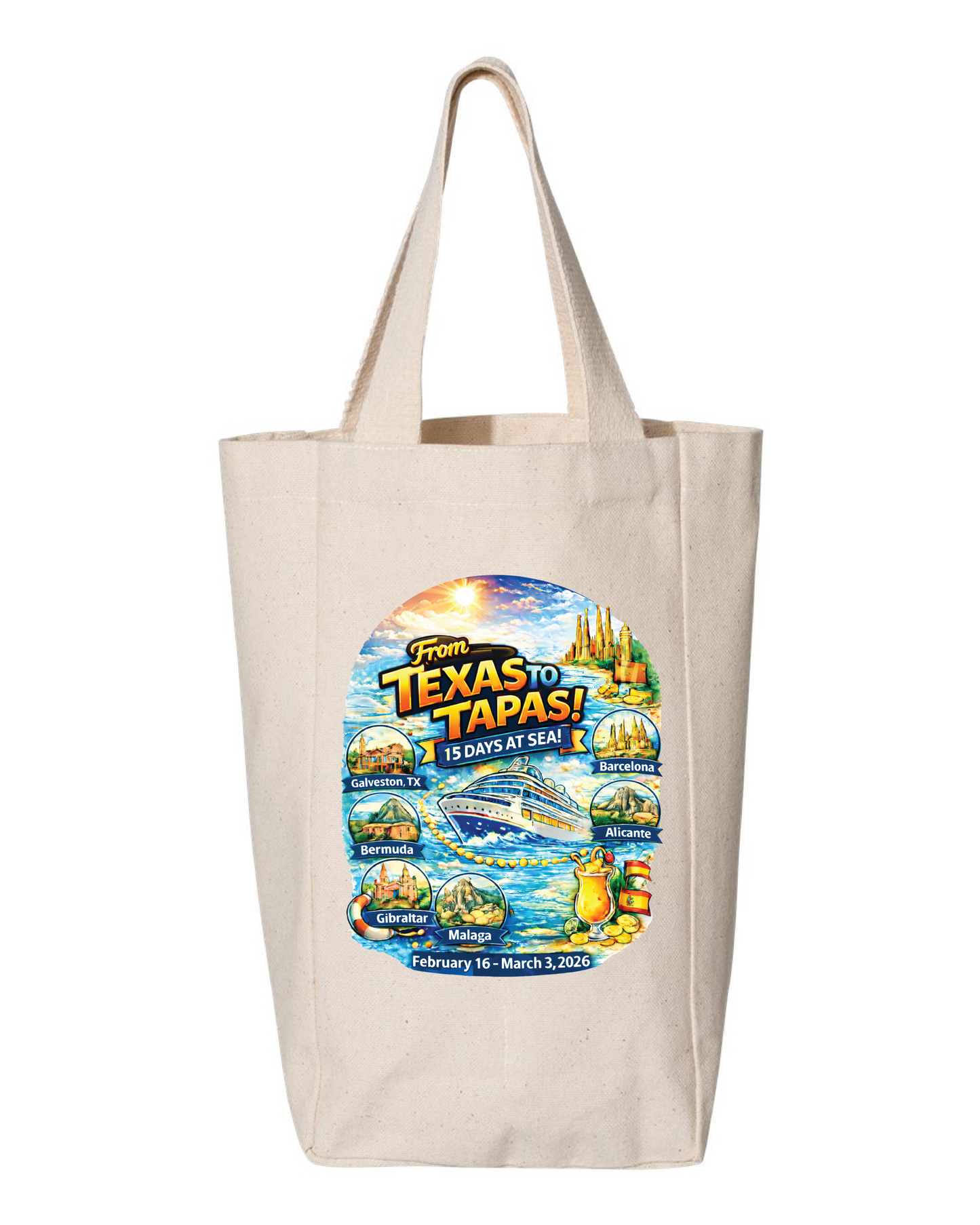 Tote Bag - From Texas To Tapas - Carnival Dream Transatlantic Cruise February 16, 2026