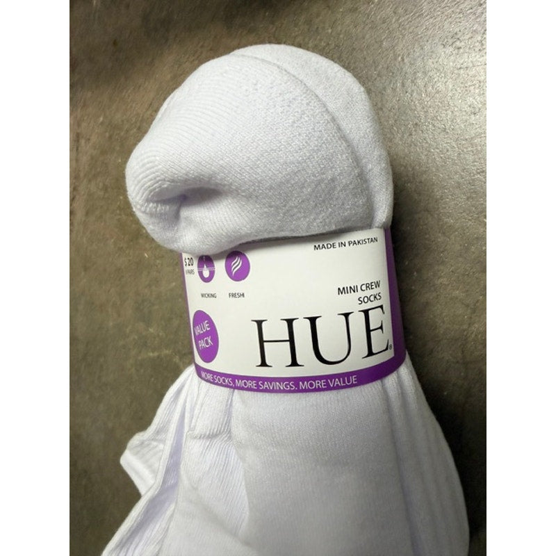 Hue Women's Mini Crew Socks 6-Pack (White)