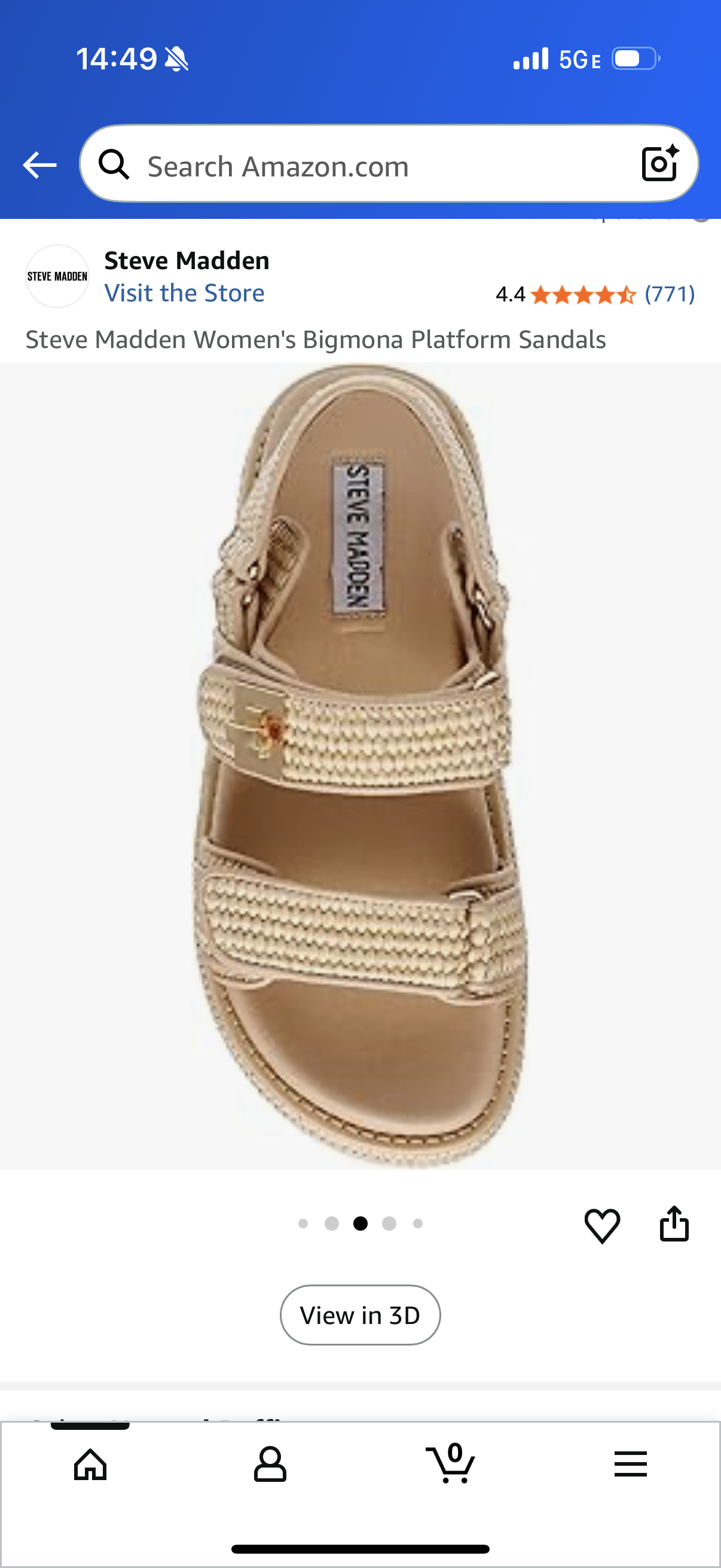 Steve Madden Women's Bigmona Platform Sandals Natural Raffia (Size 6.5)