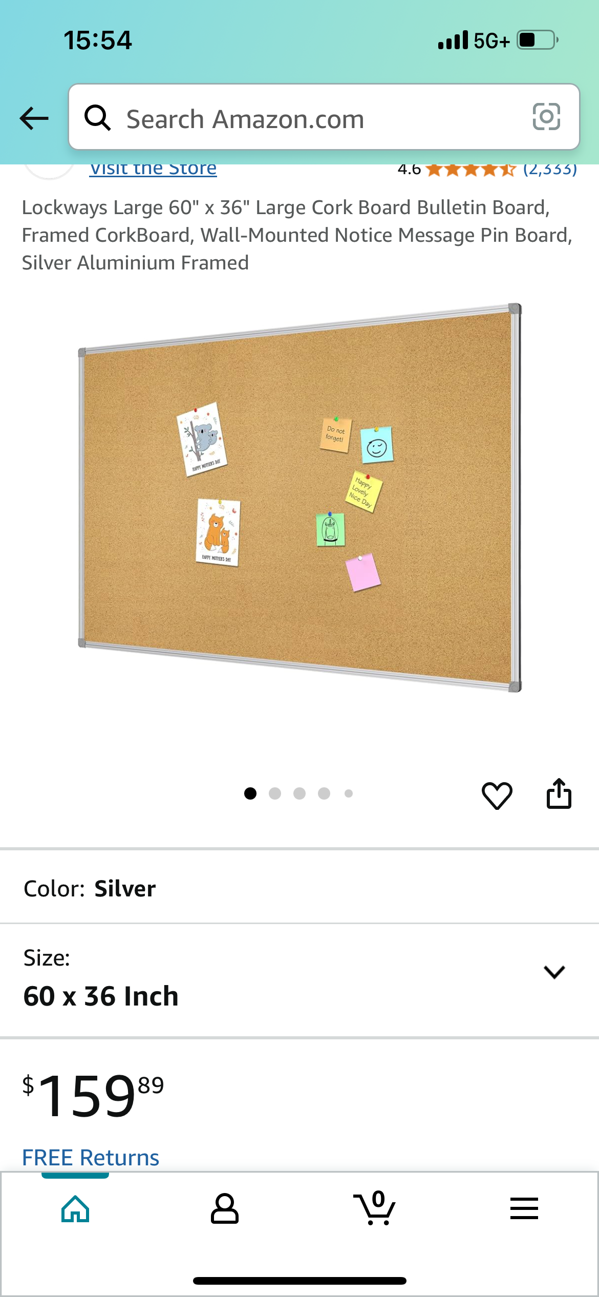 Cork Bulletin Board 60”x35” (O407)