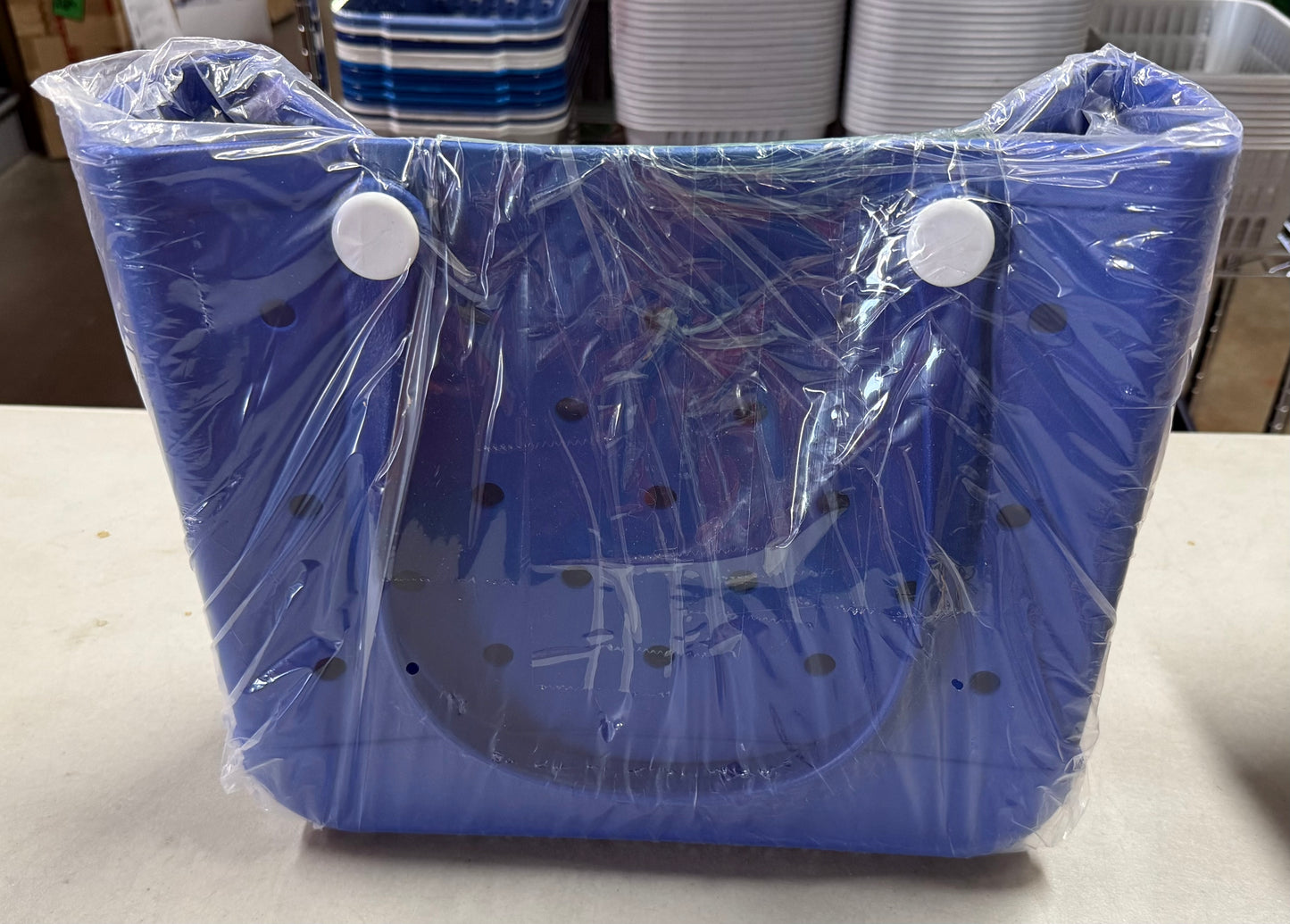 Blue Rubber Beach Bag