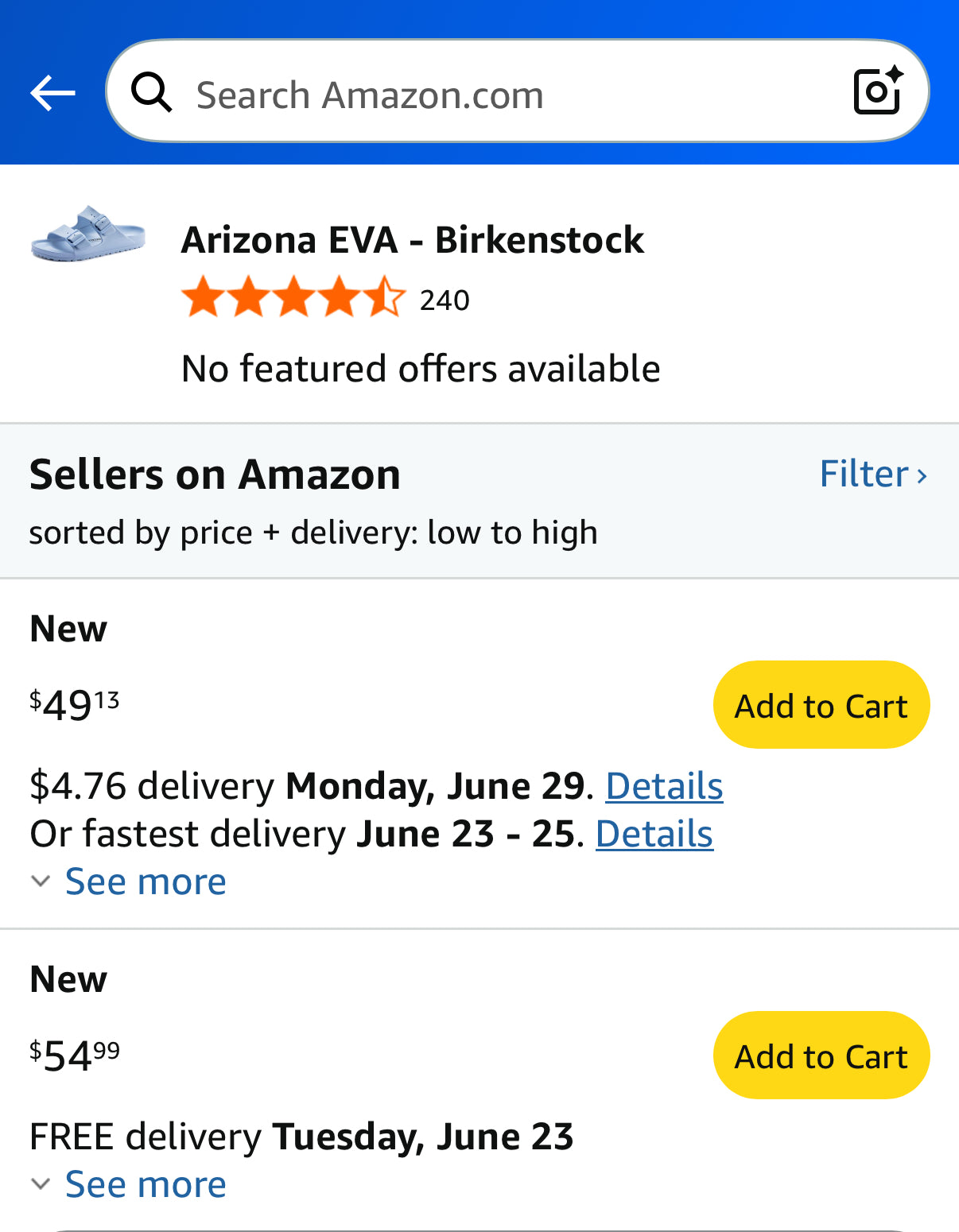 Arizona EVA - Birkenstock, Women’s Size 7