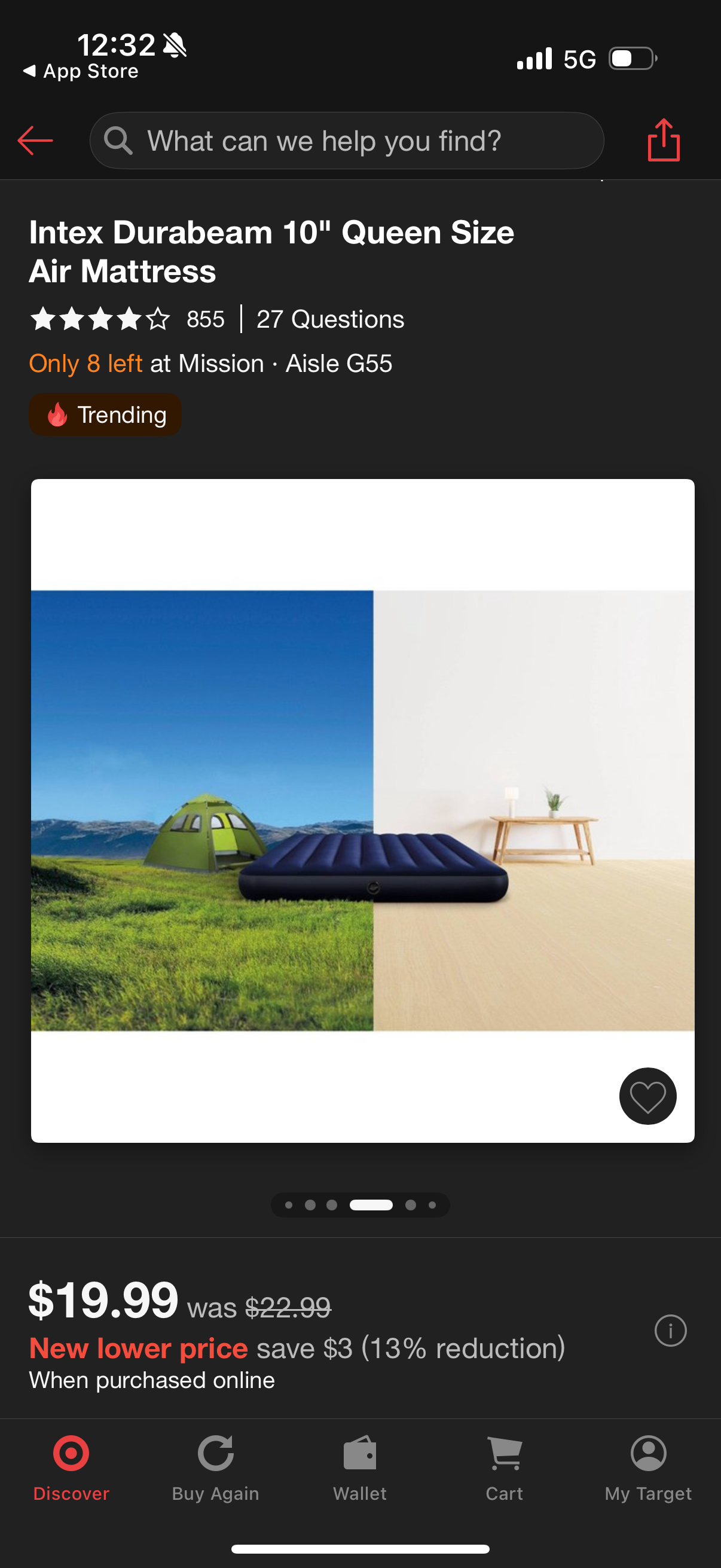 Intex Durabeam 10" Queen Size Air Mattress