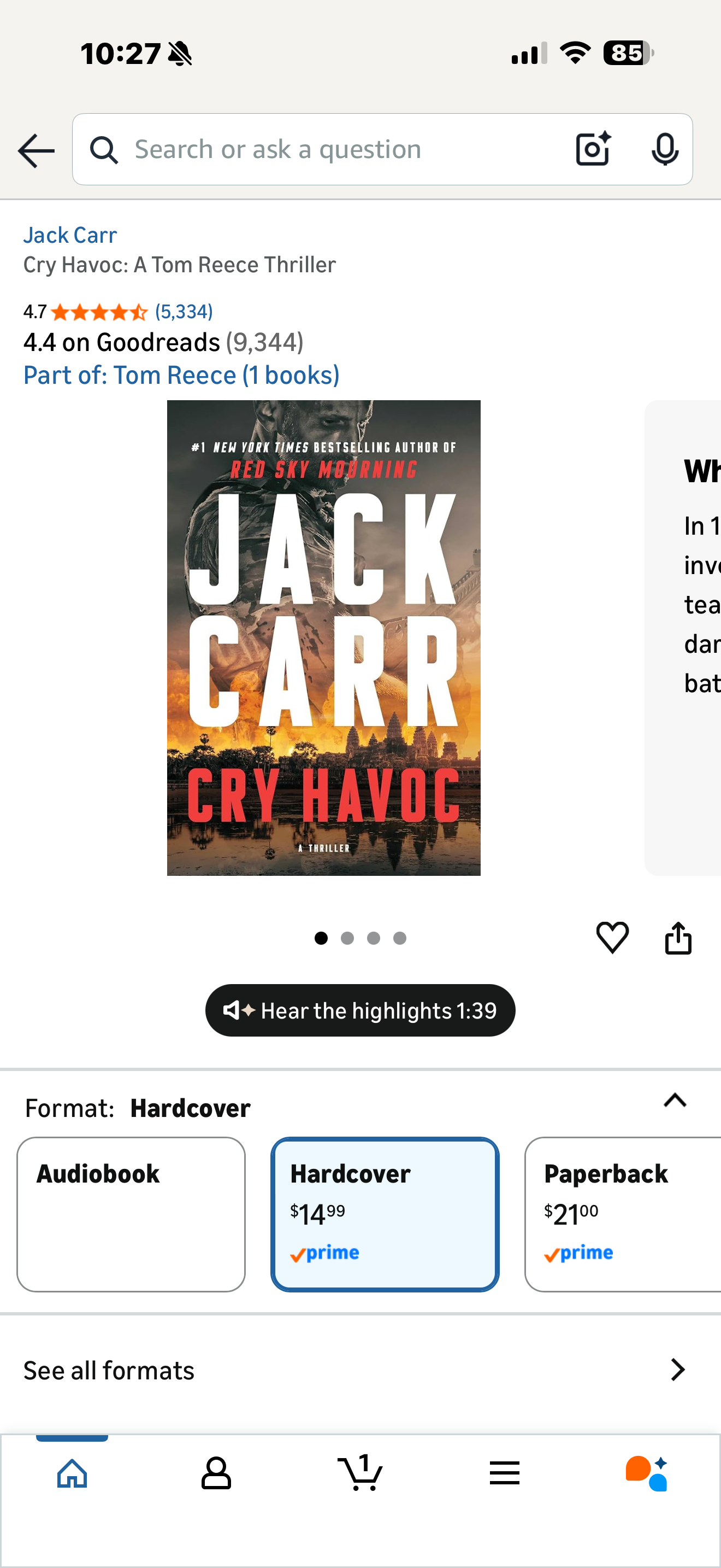 Cry Havoc: A Tom Reece Thriller Book
