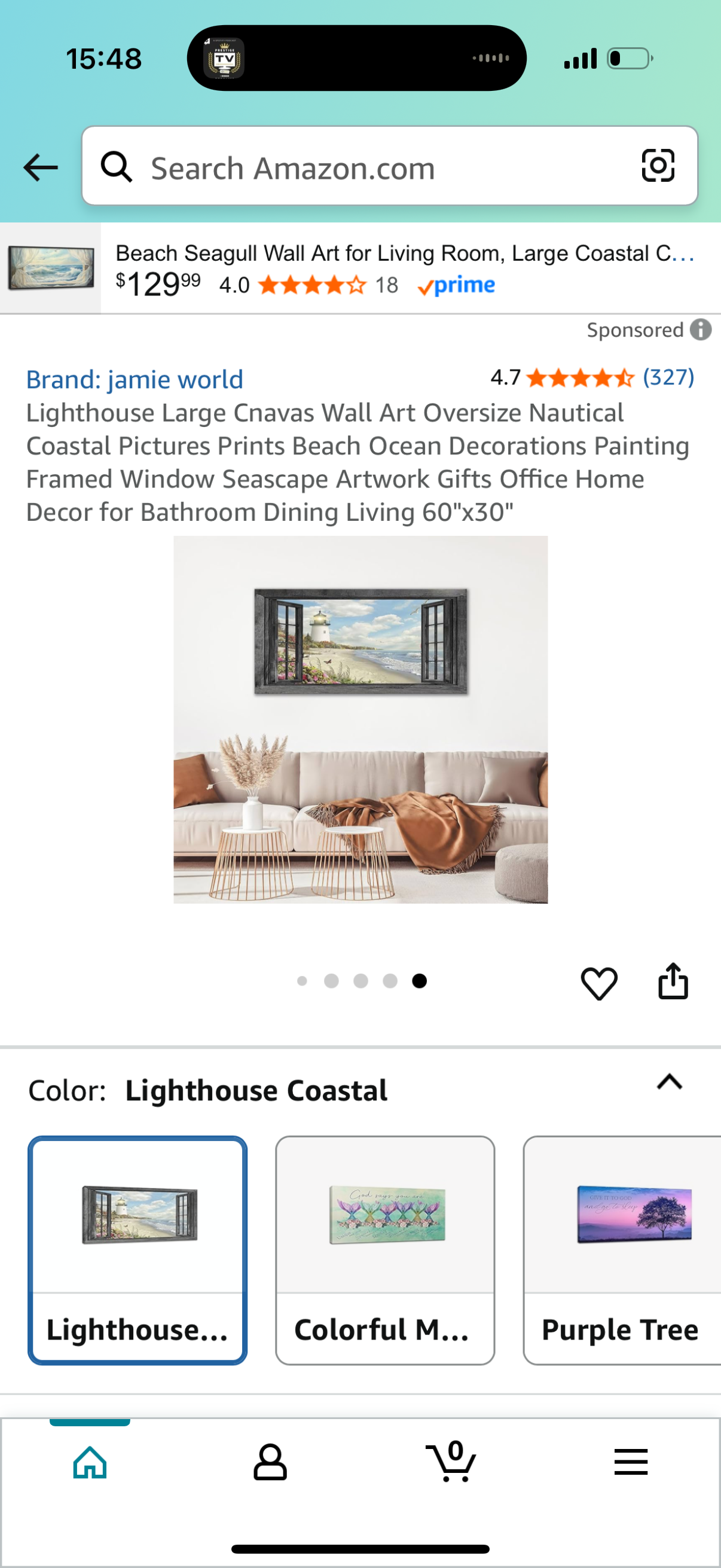 Lighthouse Wall Art Canvas 60”x30” (L1045)