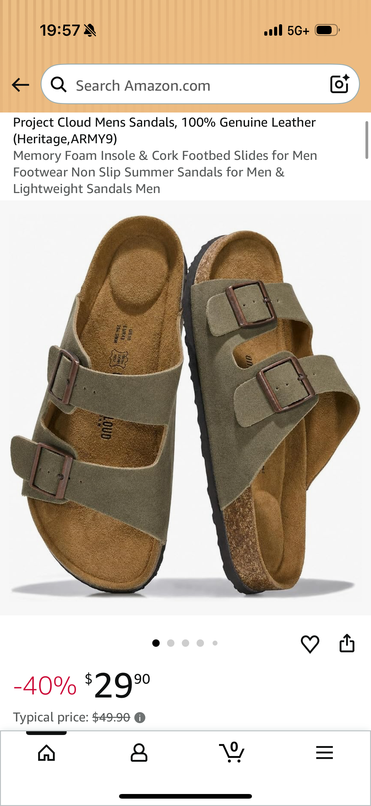 Memory Foam Insole & Cork Footbed Slides for Men Footwear Non Slip Summer Sandals for Men & Lightweight Sandals Men Size: 9