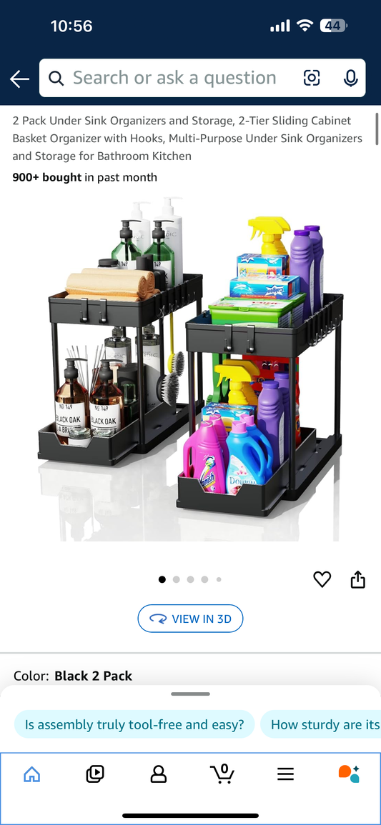 2 Pack Under Sink Organizer