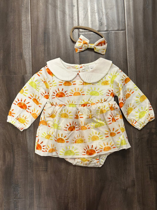 Baby Girl Fall Dress & Headband Set (6-9 Months)