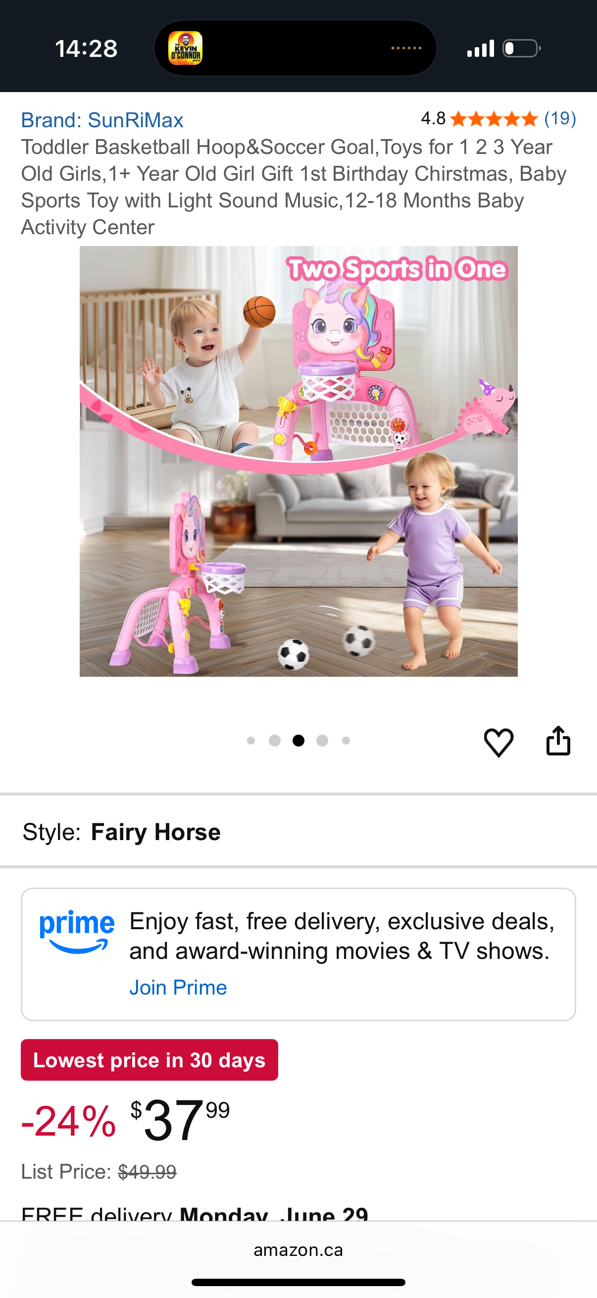 Toddler Basketball Hoop&Soccer Goal, Toys for 1 2 3 Year Old Girls, 1+ Year Old Girl Gift 1st Birthday Chirstmas, Baby Sports Toy with Light Sound Music, 12-18 Months Baby Activity Center