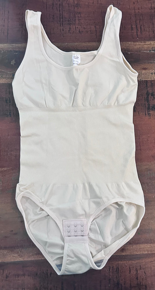 Women's Beige Tank Top Shape Wear Snap Body Suit (Size 3XL/4XL)