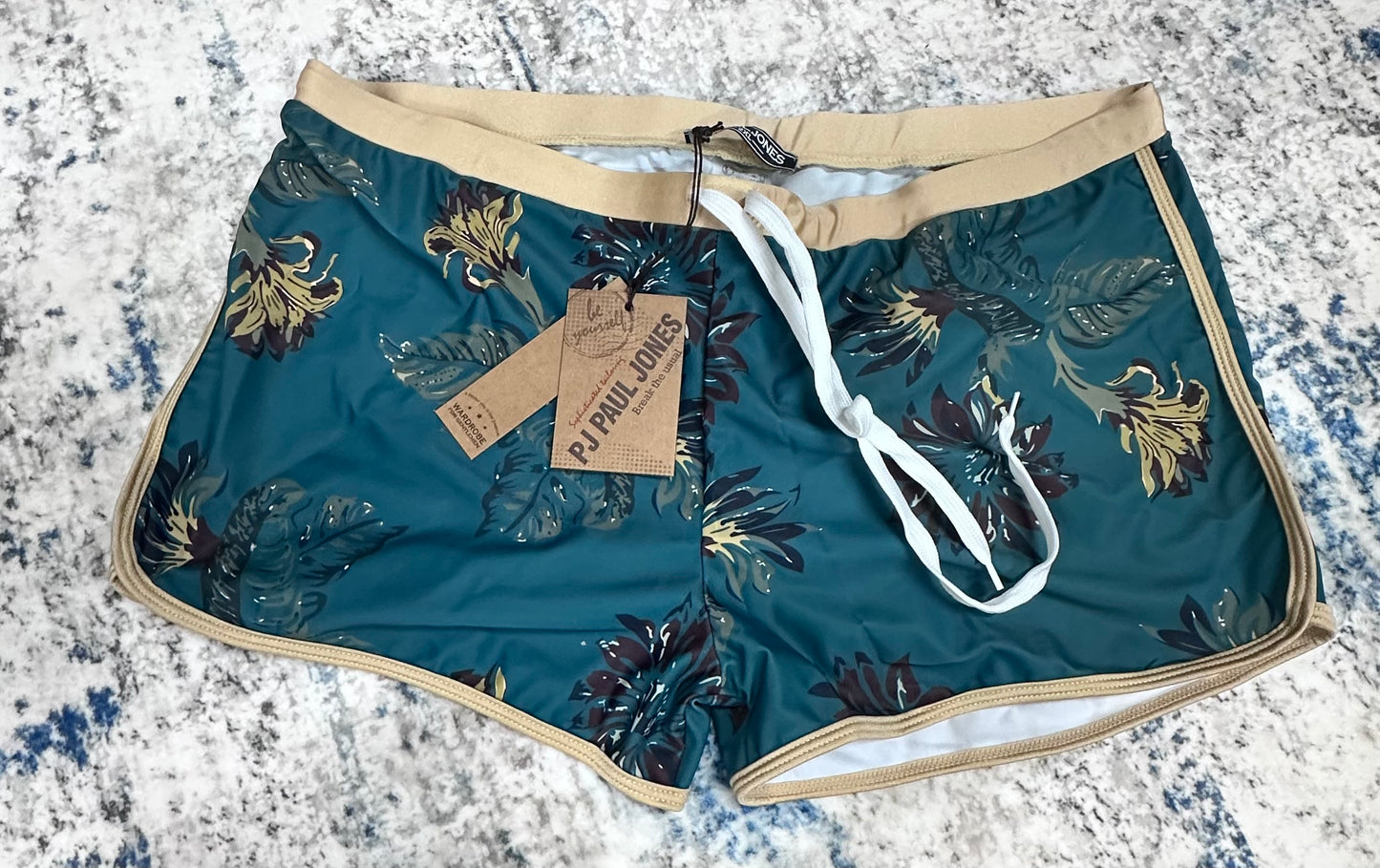 Men's Shorts 80s/90s Vintage Swim Trunks with Mesh Lining; Quick Dry Swim Suit Shorts (Size 2XL)