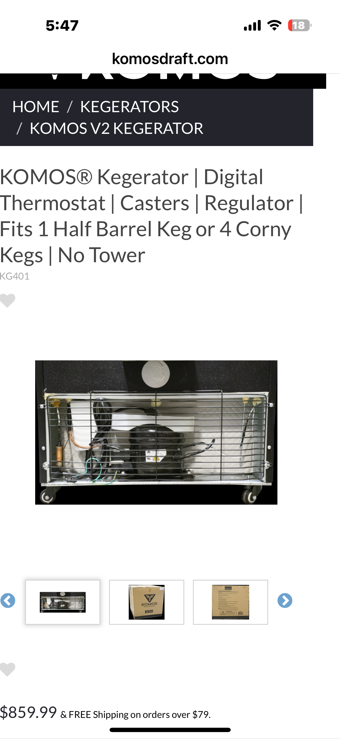 KOMOS Kegerator KG401 (R752)