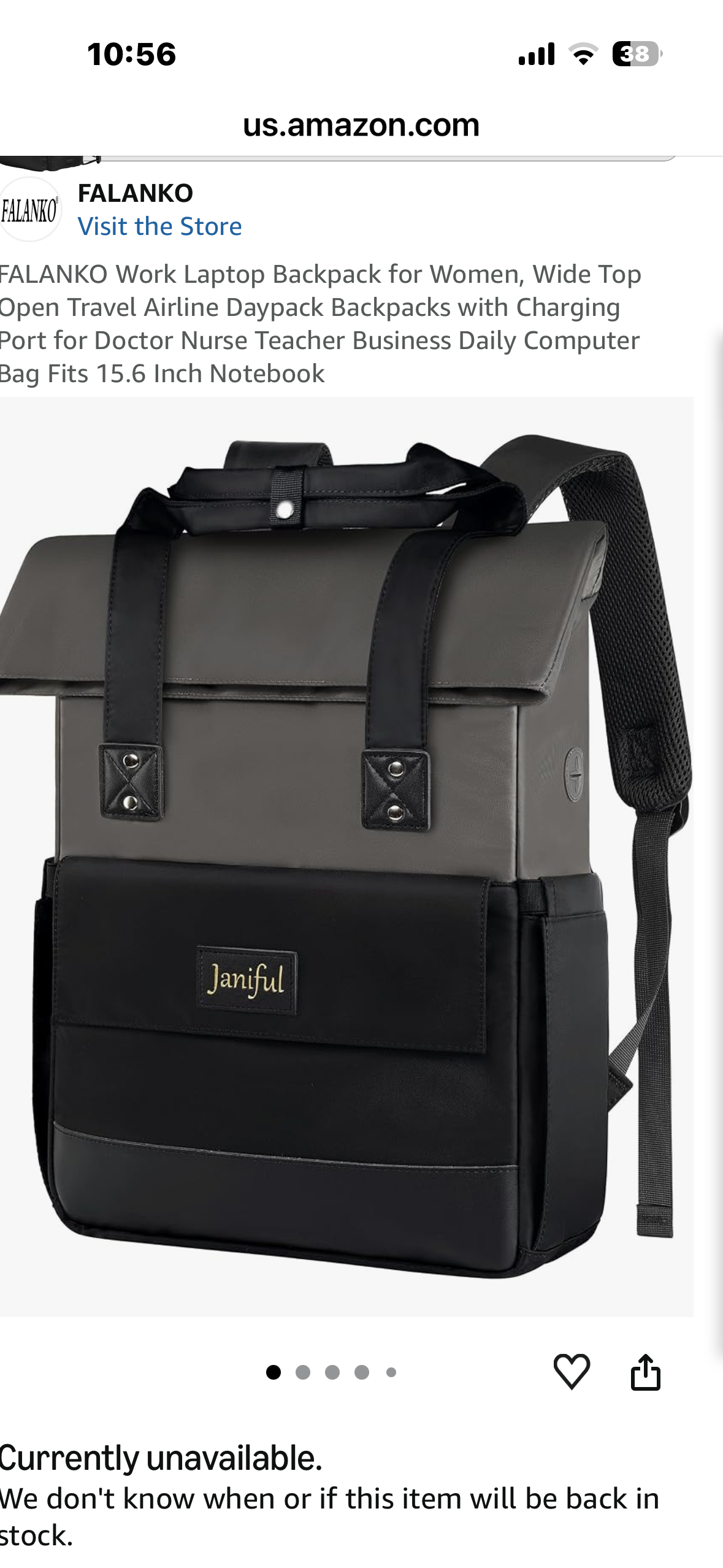 Laptop Backpack, Wide Top Open, Airline Friendly Daypack, Backpack with Charging Port for Business or Daily Use, Computer Bag Fits 15.6 Inch Notebook