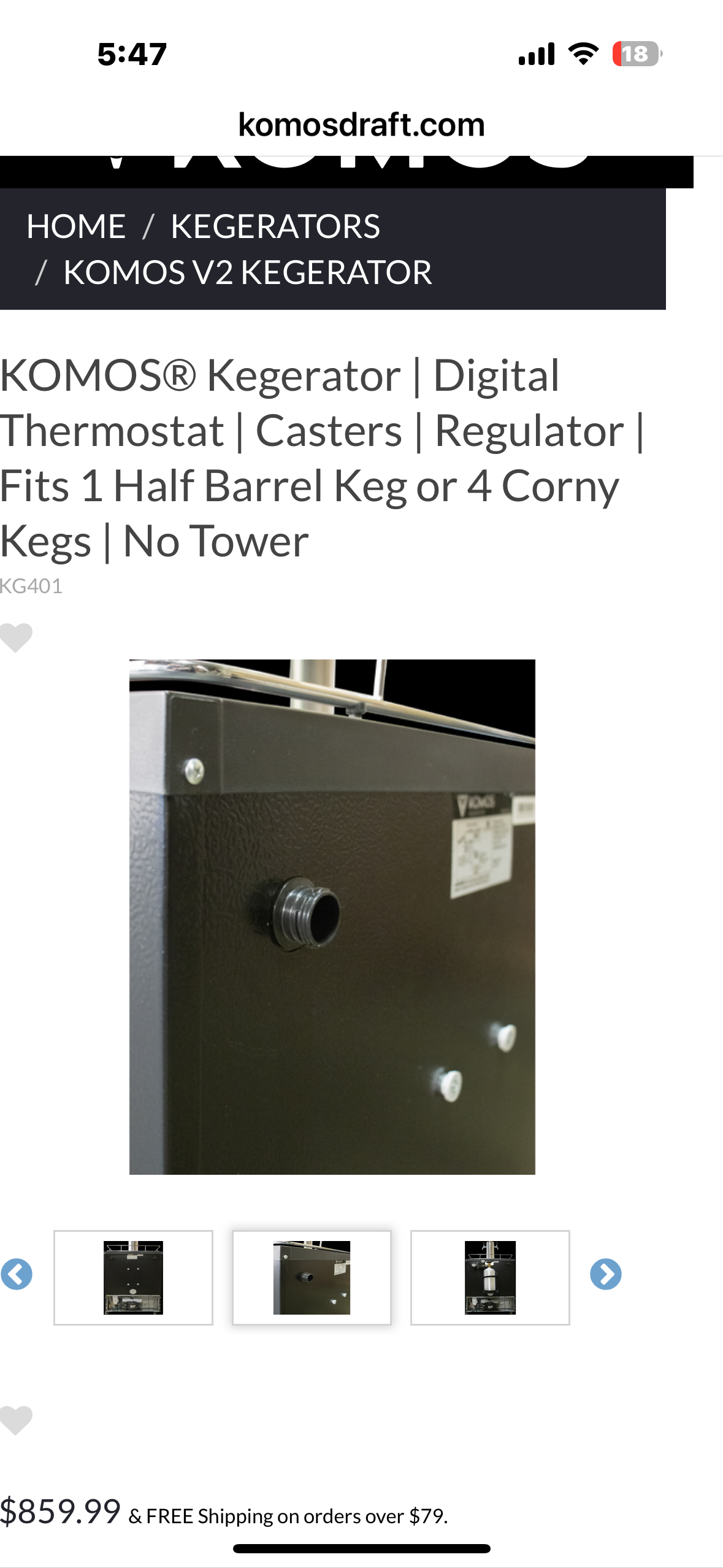 KOMOS Kegerator KG401 (R752)