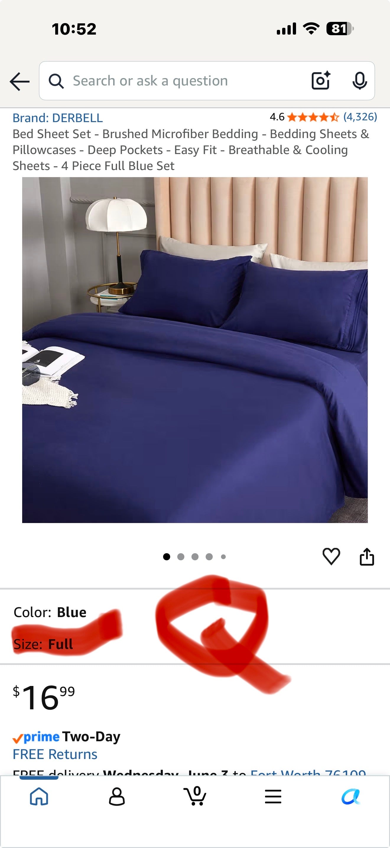 Bed Sheet Set - Brushed Microfiber Bedding - Bedding Sheets & Pillowcases - Deep Pockets - Easy Fit - Breathable & Cooling Sheets - 4 Piece QUEEN Blue Set